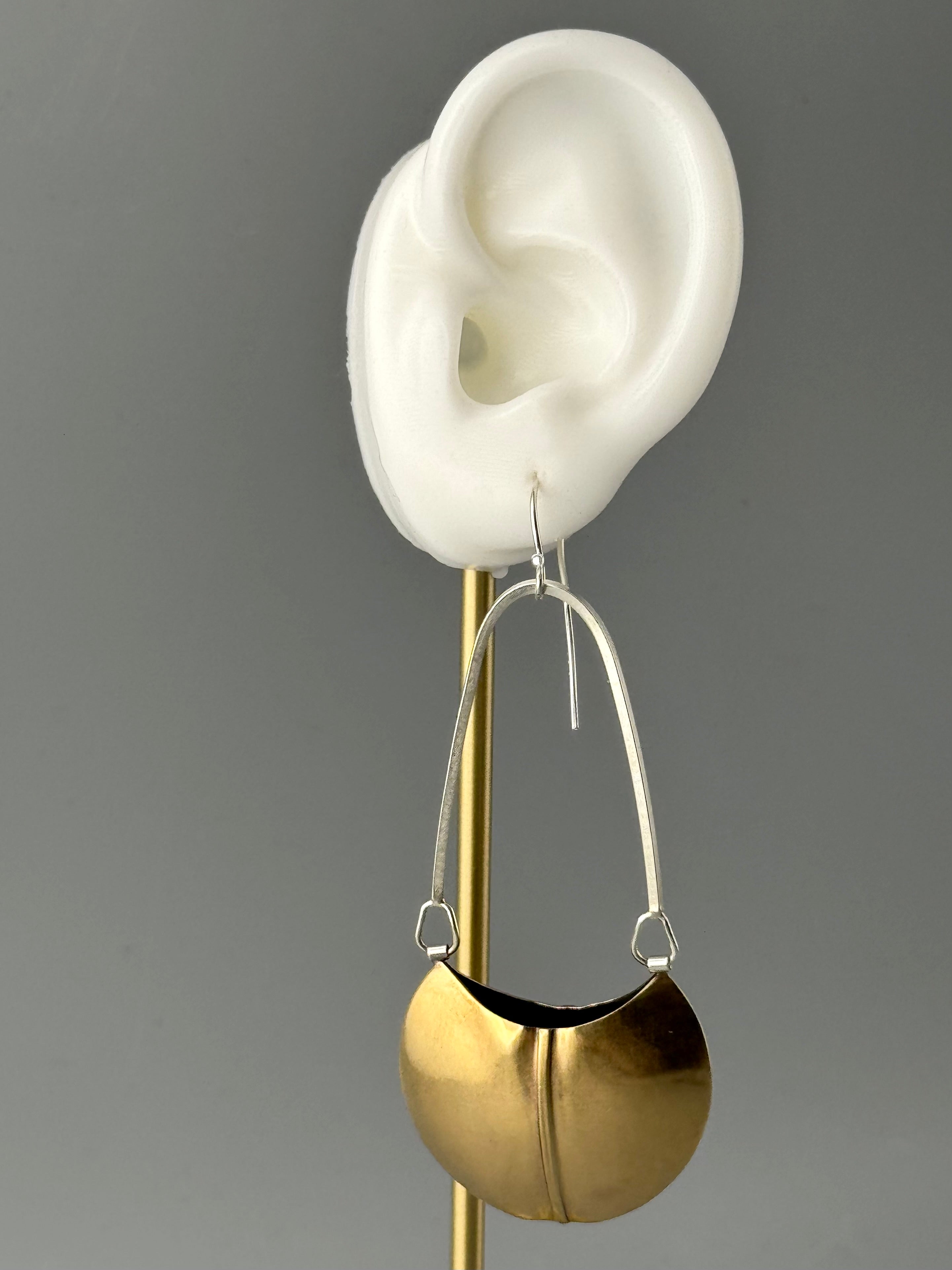 •LARGE SCOOP• brass dangle earrings