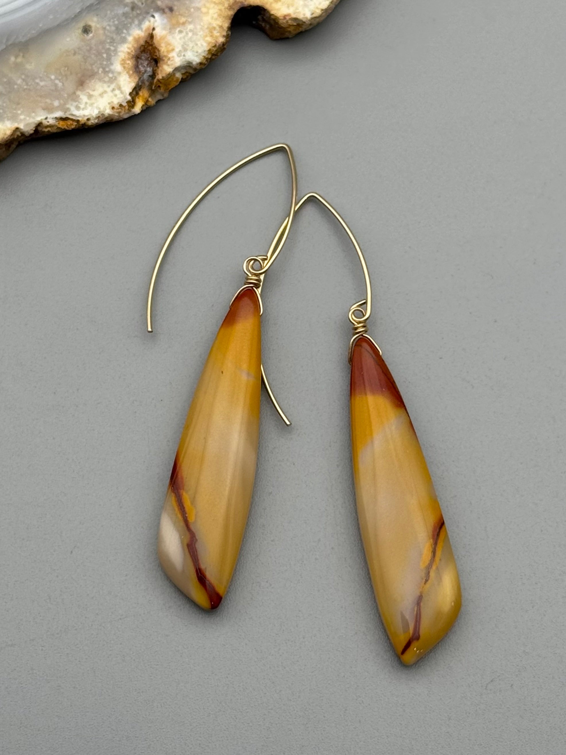 •STRAY• mookaite jasper wing + gold earrings