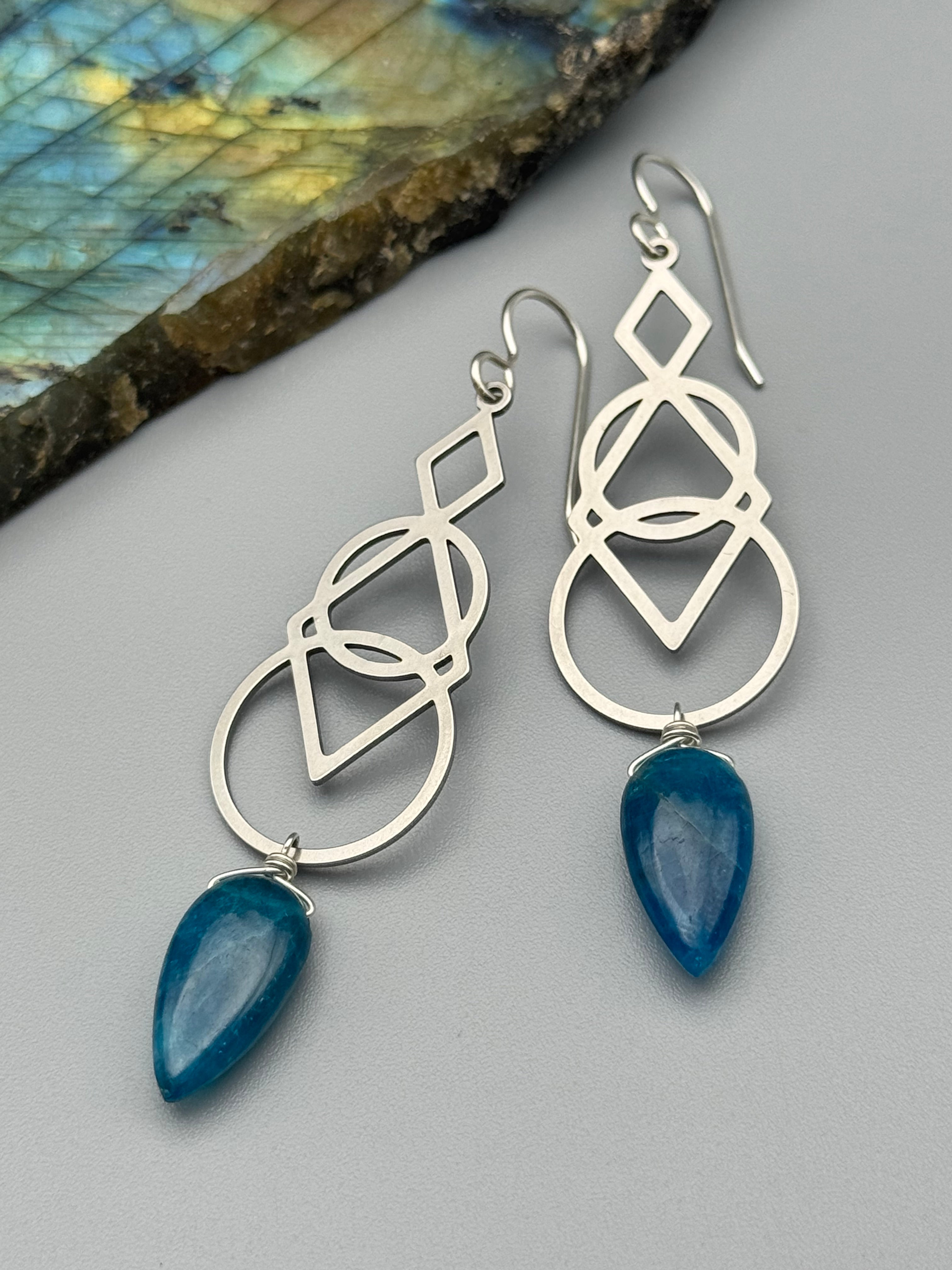 •SIGNS• apatite + silver earrings