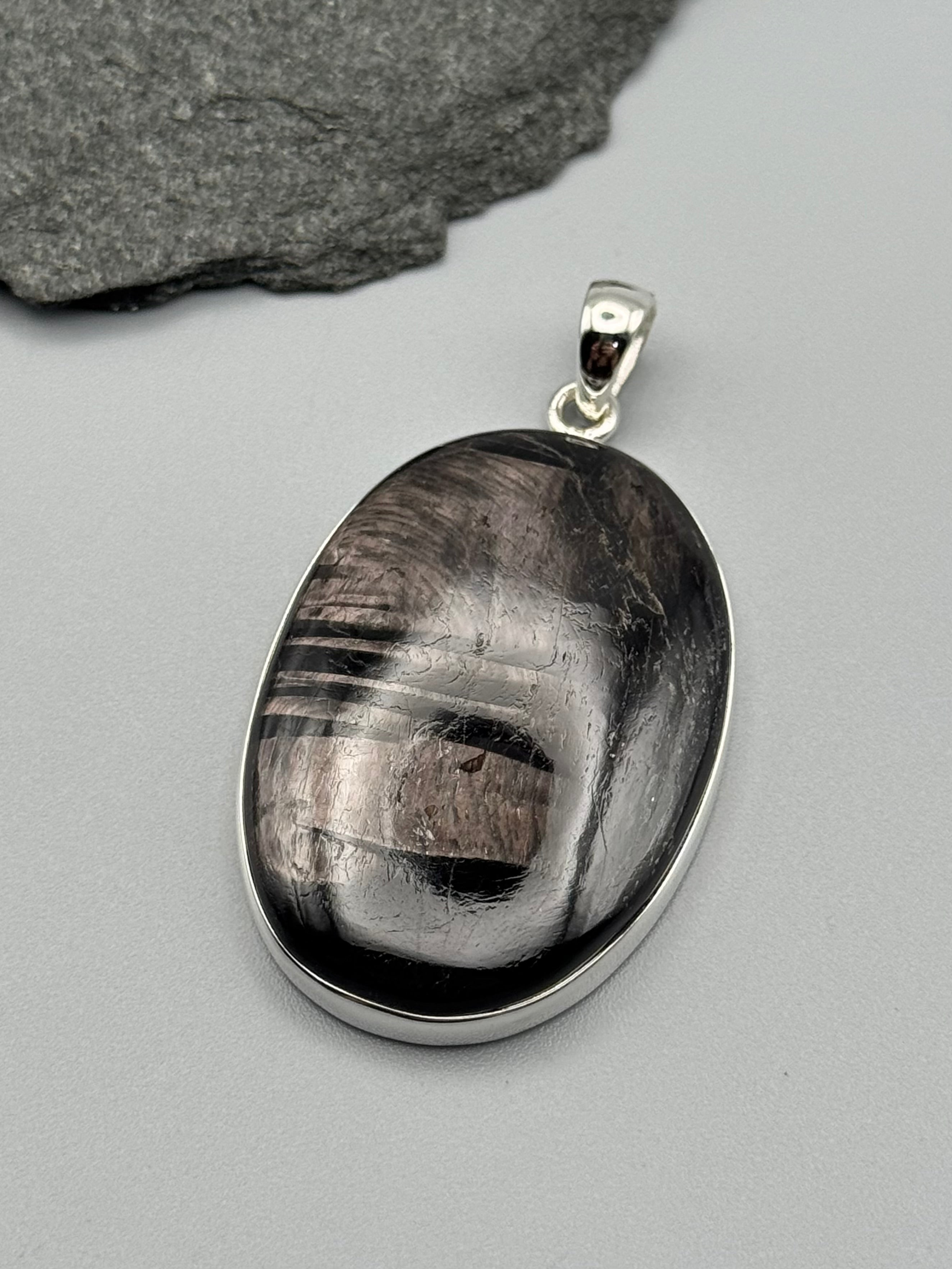 •HYPERSTHENE - OVAL• sterling silver pendant