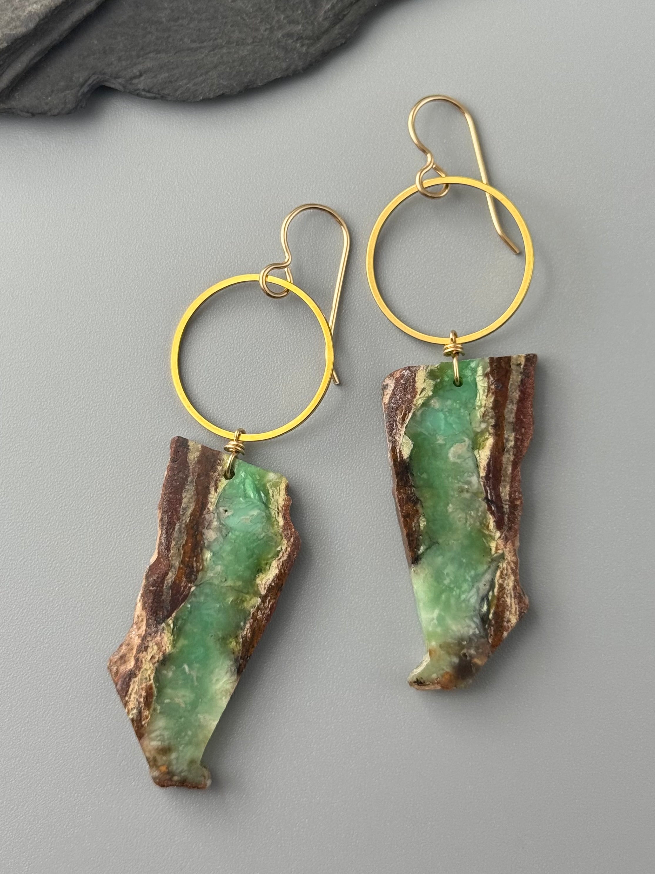 •LUNA• chrysoprase + gold earrings