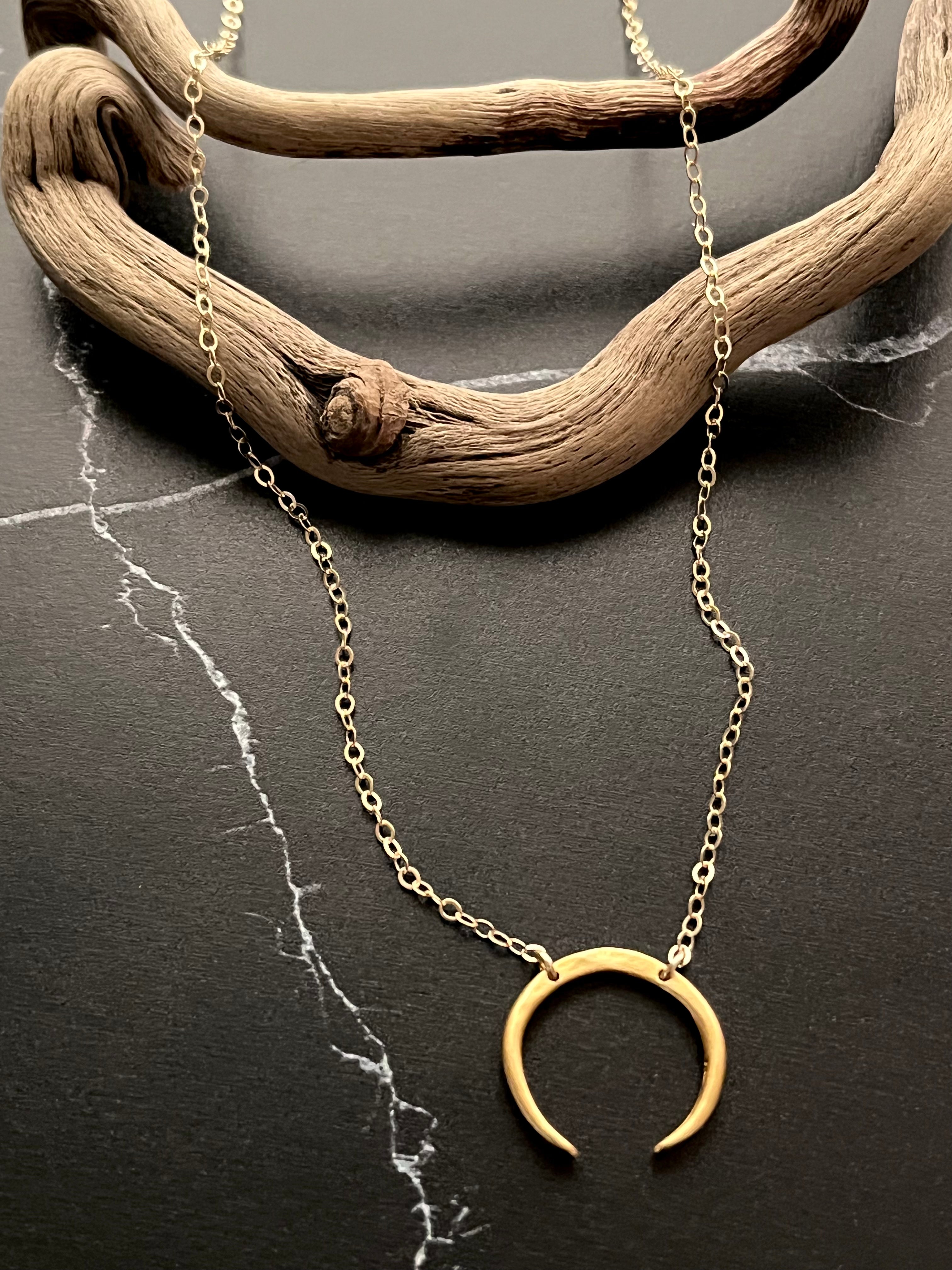 •MOON SLIVER• gold necklace