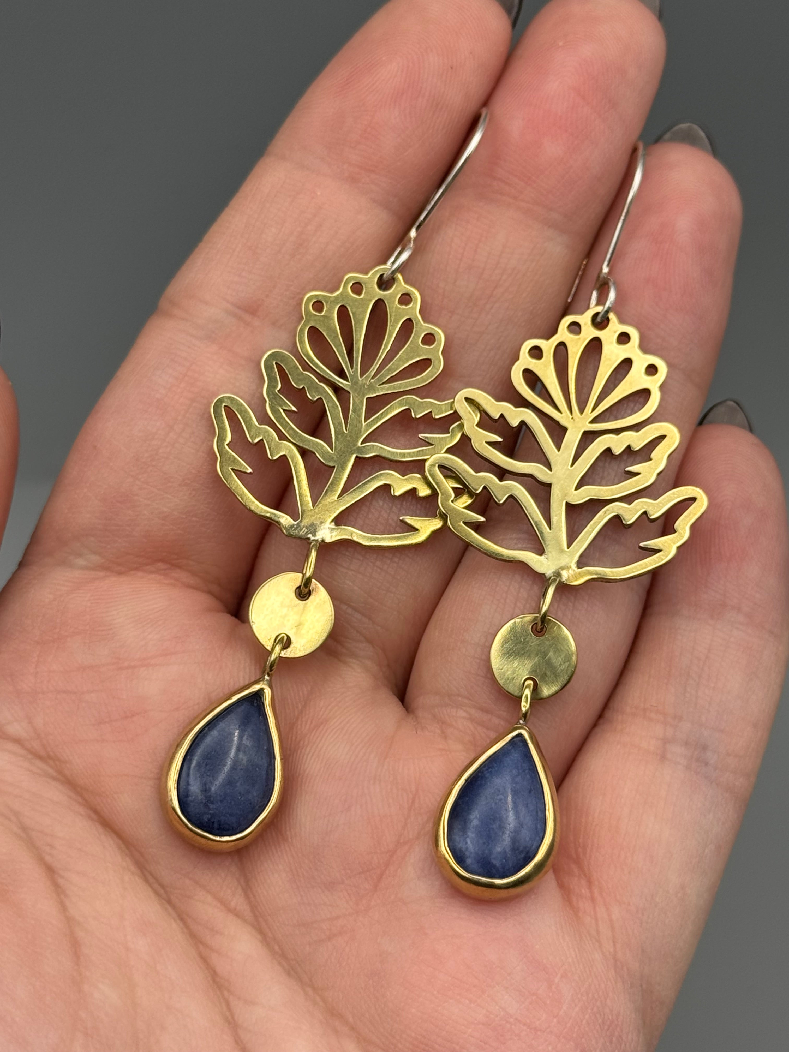 •FLORA• sodalite + brass dangle earrings