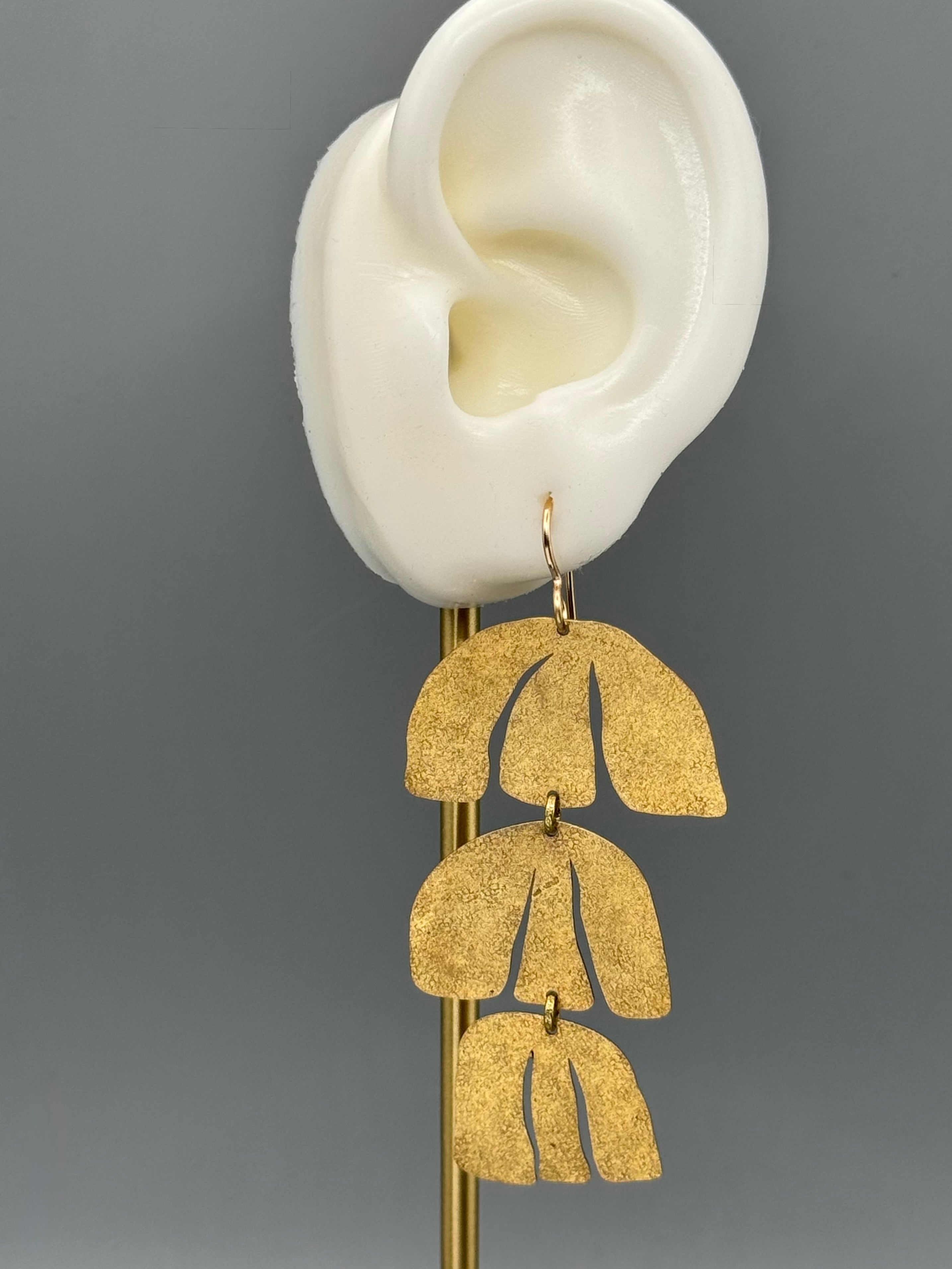 •ORCHID DANCE• gold dangle earrings