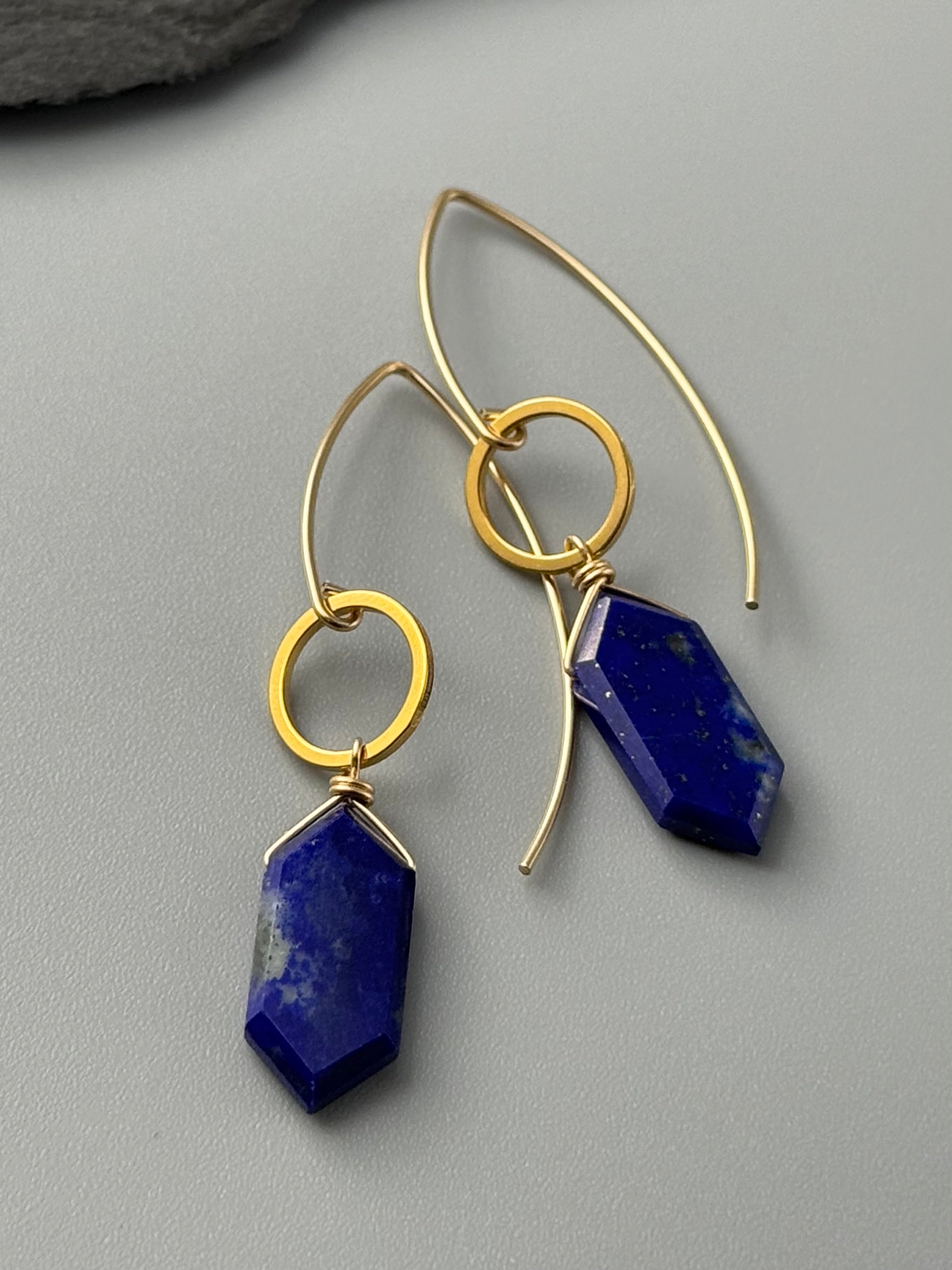 •LUNA• lapis lazuli + gold earrings
