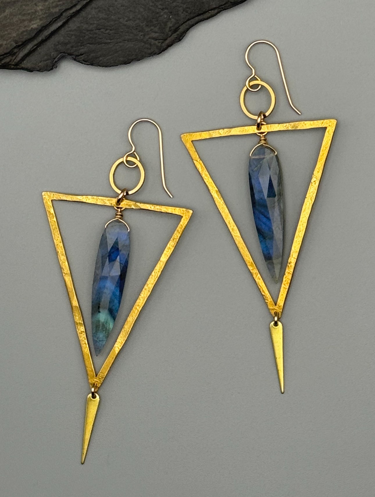 •ASET• labradorite + gold earrings