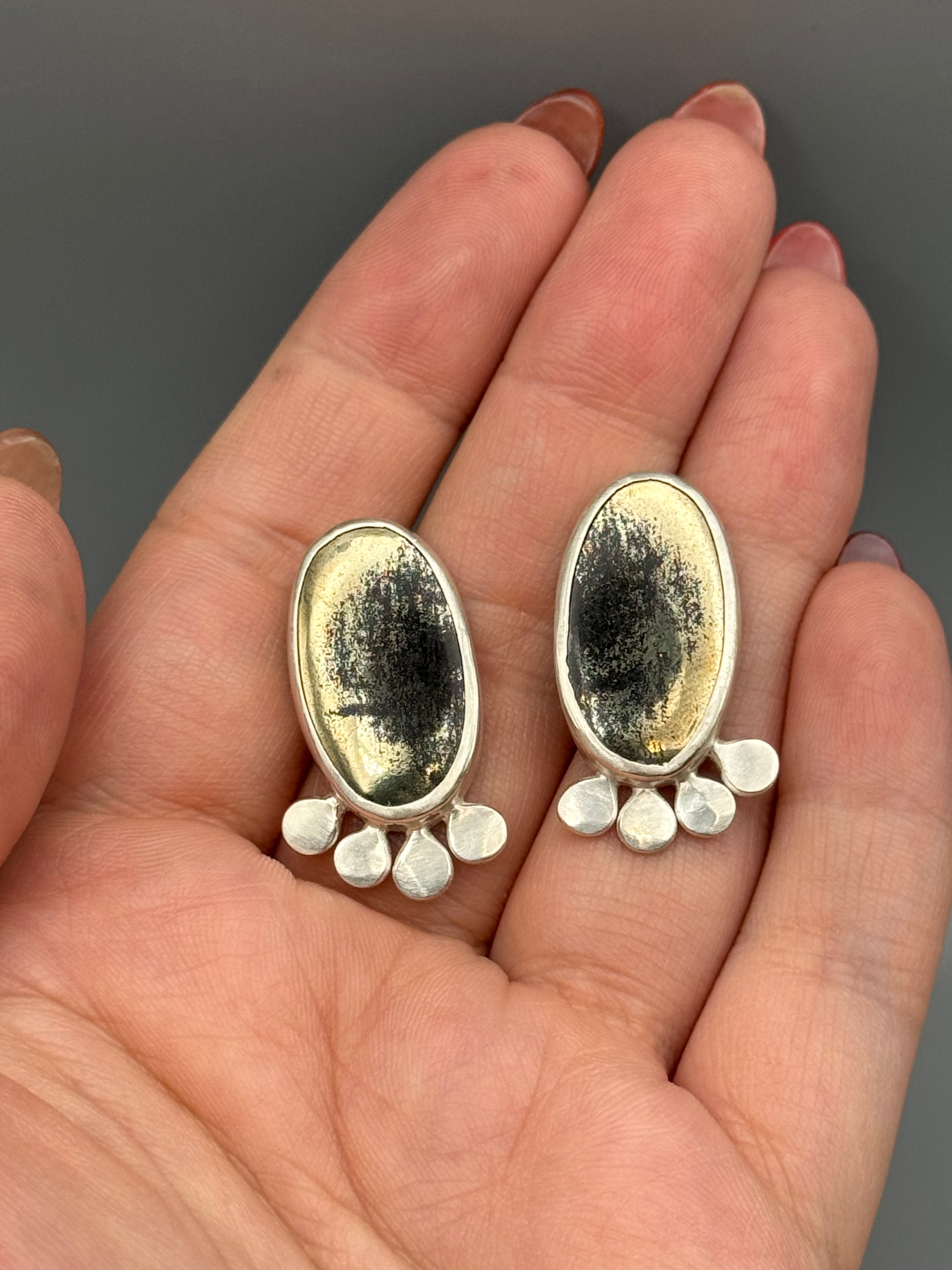 •POLLINATOR• hematite + silver post earrings