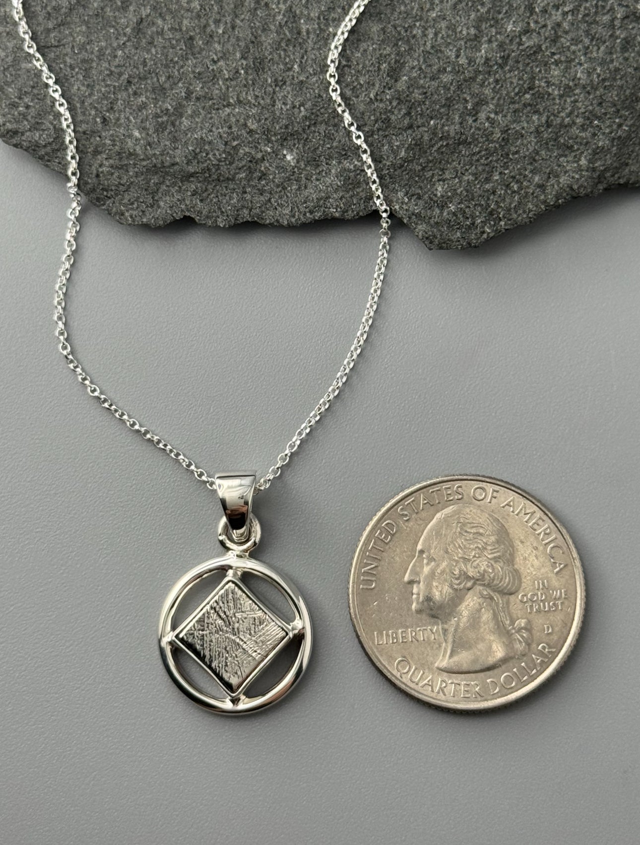 •METEORITE - COMPASS• sterling silver necklace (18" long)
