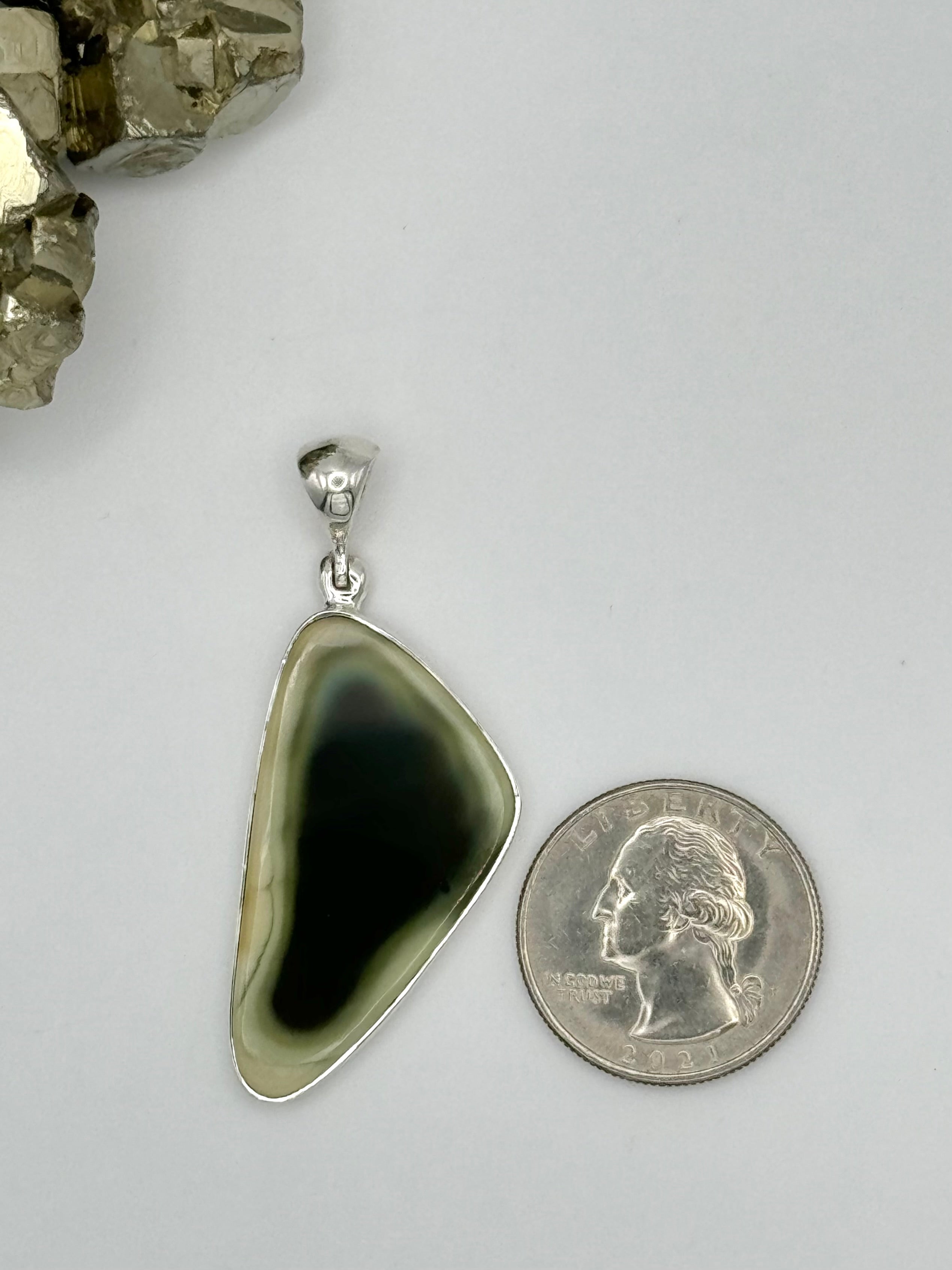 •IMPERIAL JASPER FREEFORM - 3• sterling silver pendant