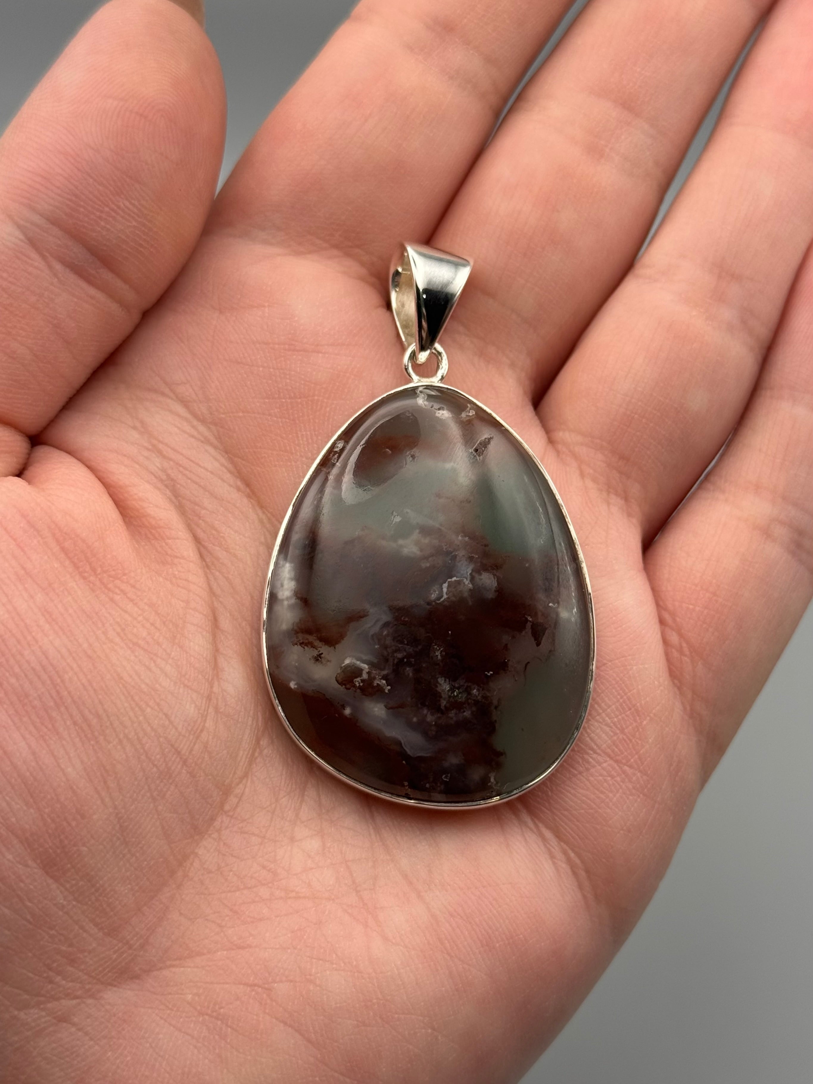 •CHRYSOPRASE - TEAR• sterling silver pendant