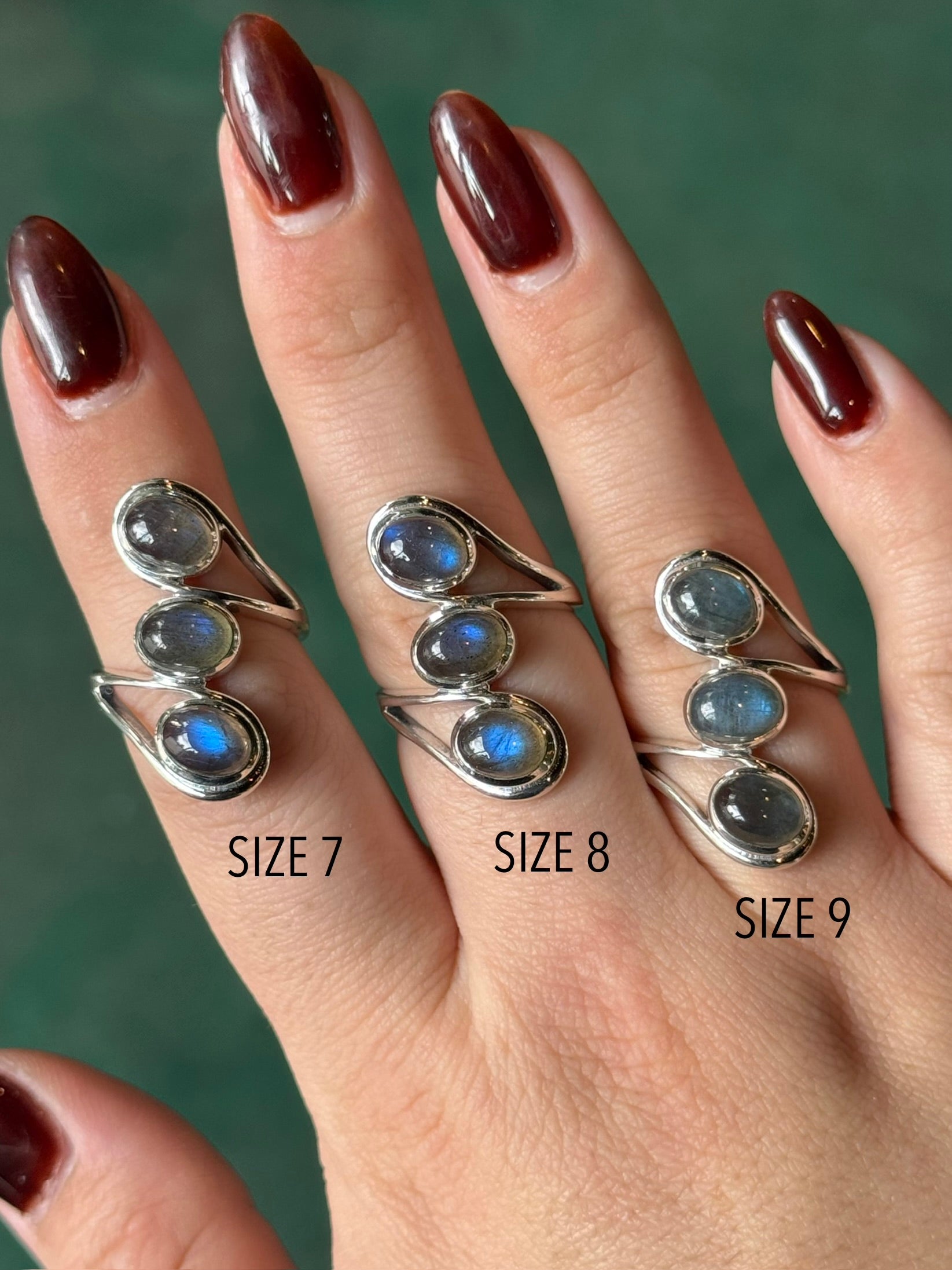 •LABRADORITE - ROPED IN• sterling silver ring (various sizes)