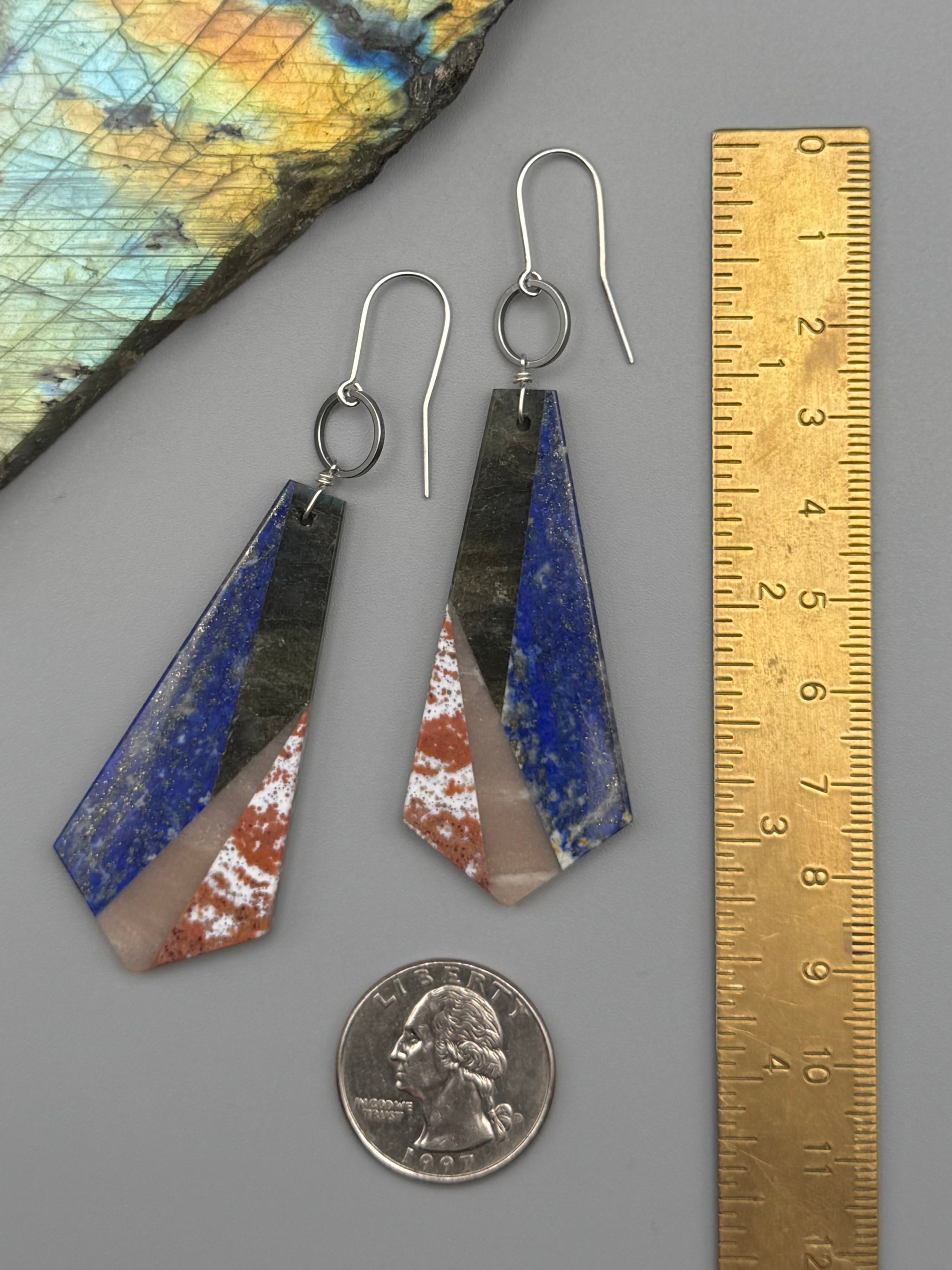 •LUNA• intarsia + silver earrings