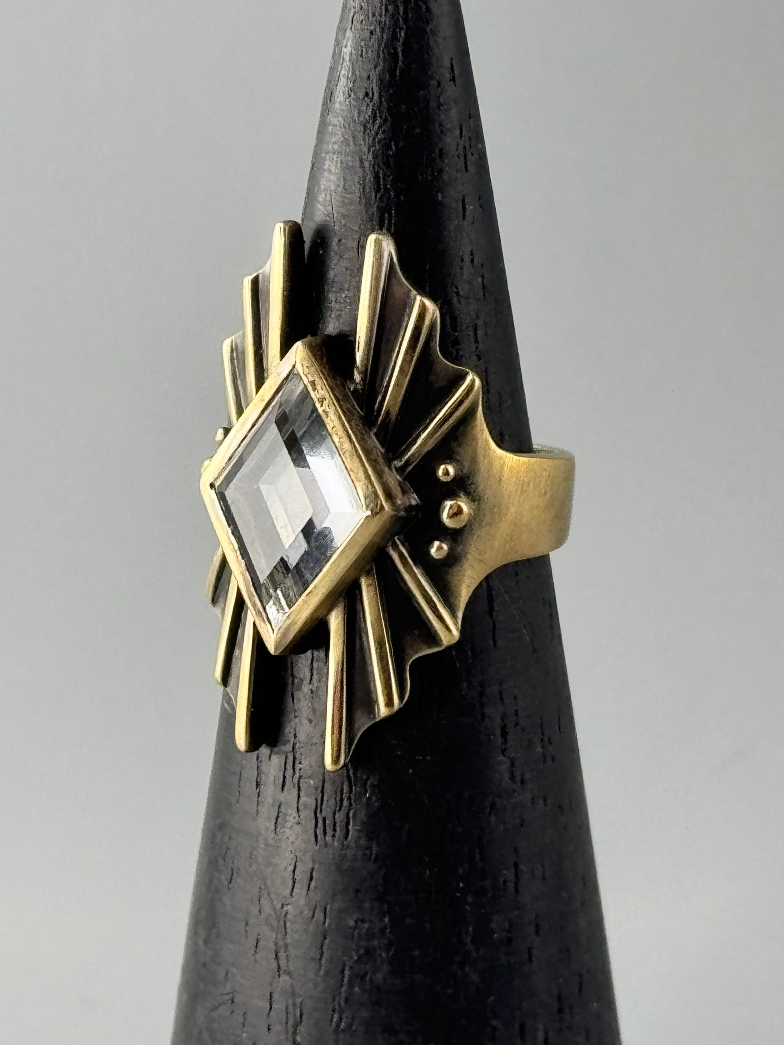 •STARSEED• clear quartz + brass ring