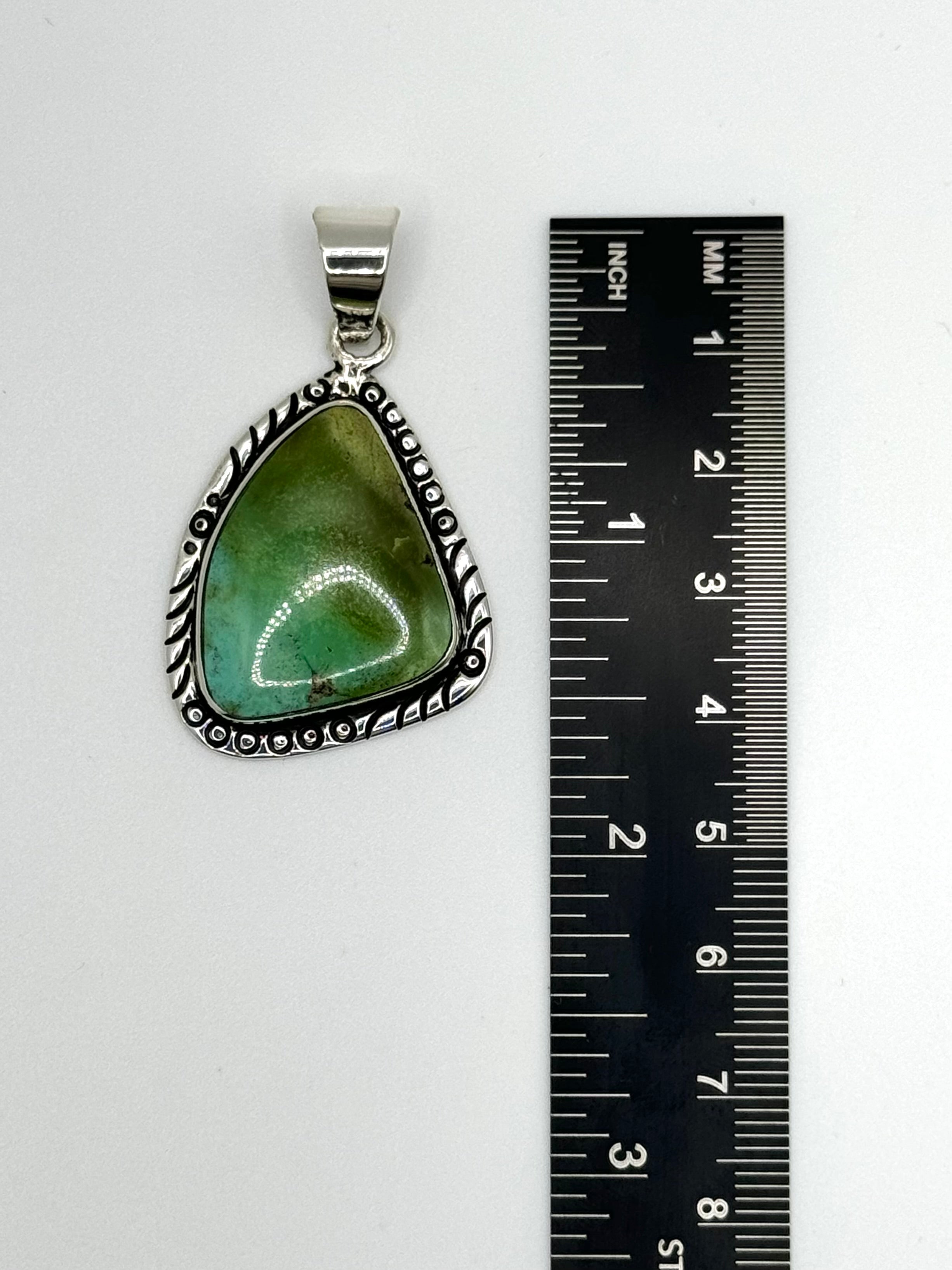 •SONORAN GOLD TURQUOISE - 2• Navajo silver pendant