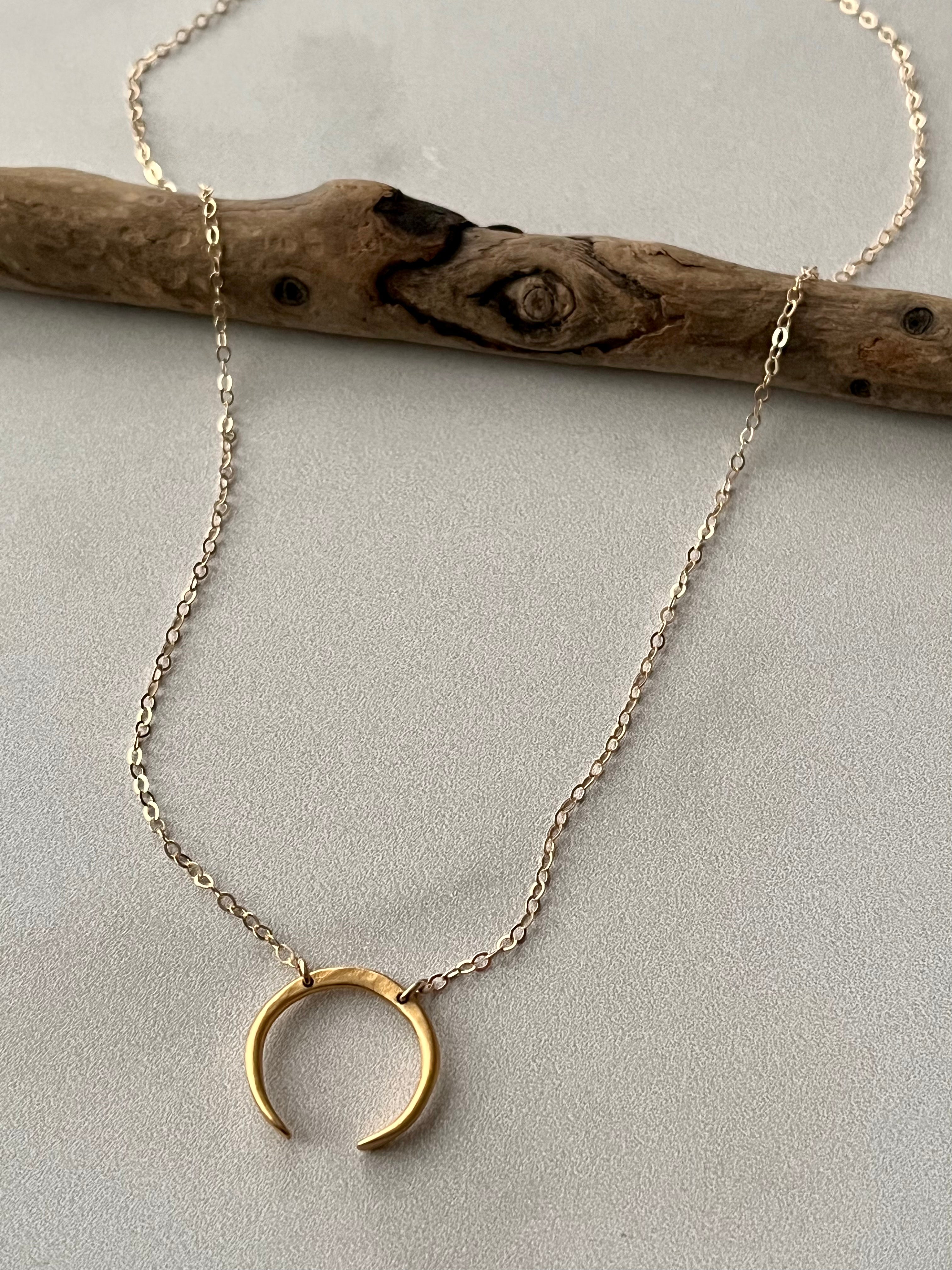 •MOON SLIVER• gold necklace