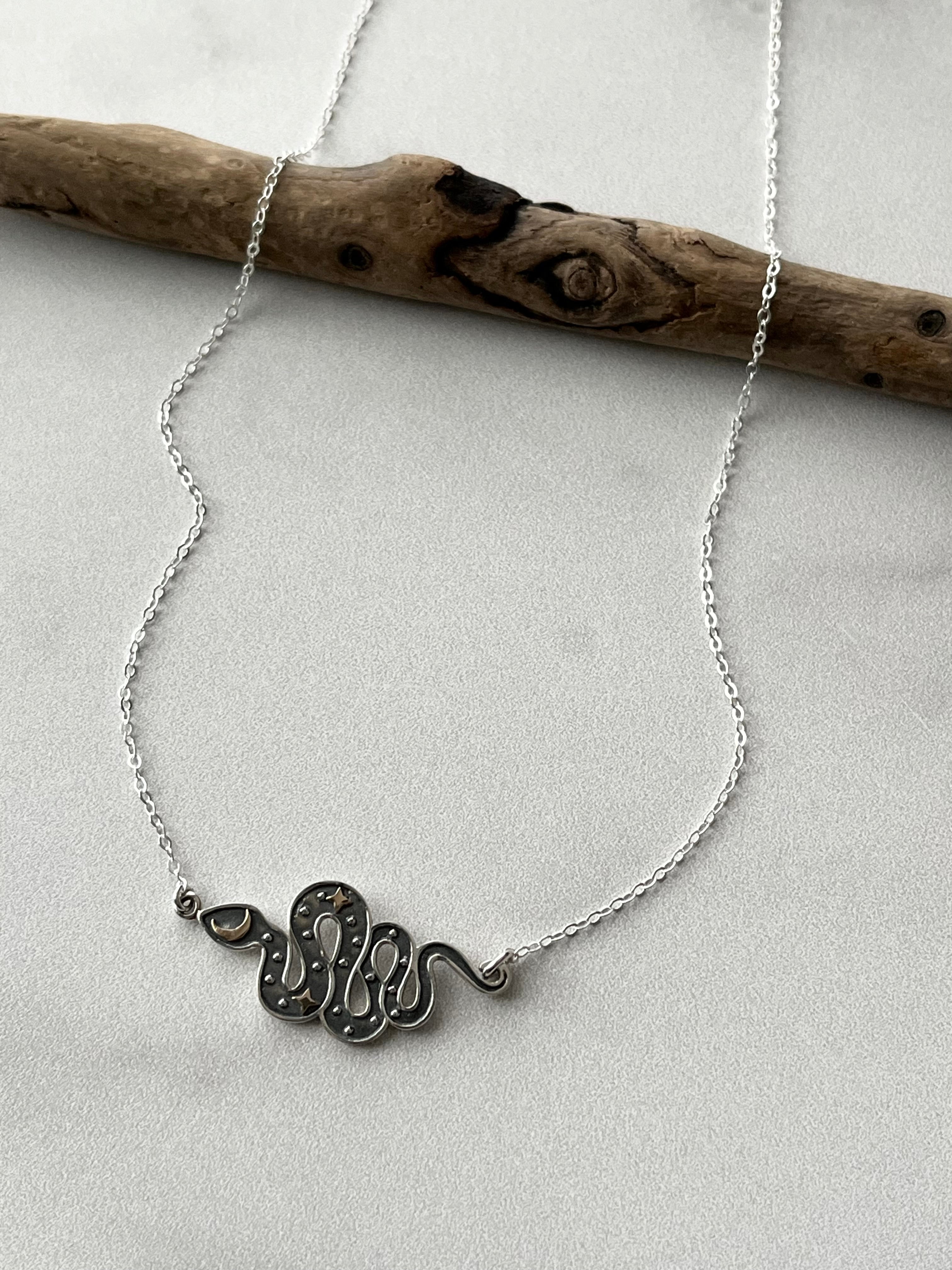 •COSMIC SLITHER• mixed metal necklace
