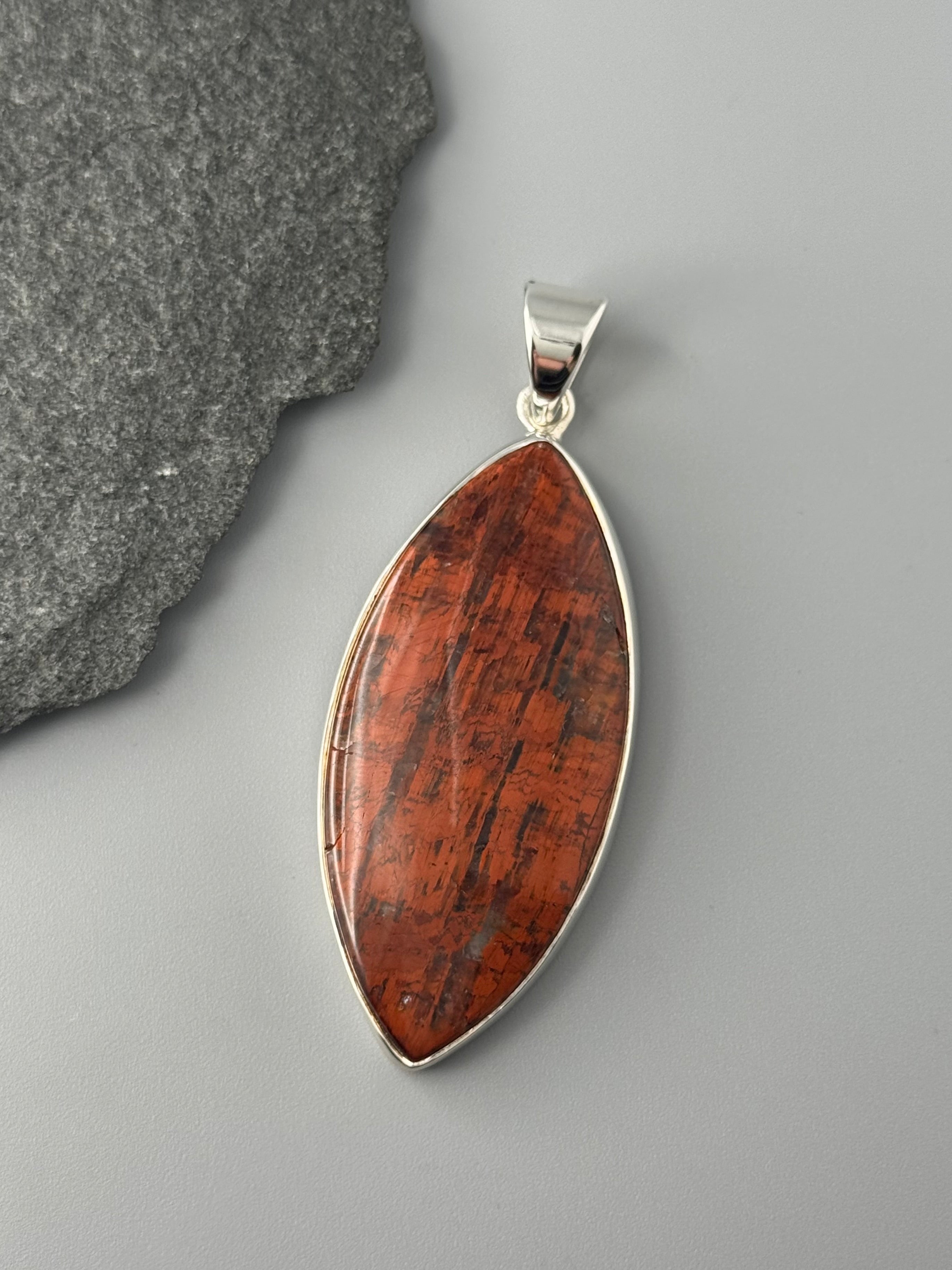 •RED PIETERSITE - MARQUISE• sterling silver pendant