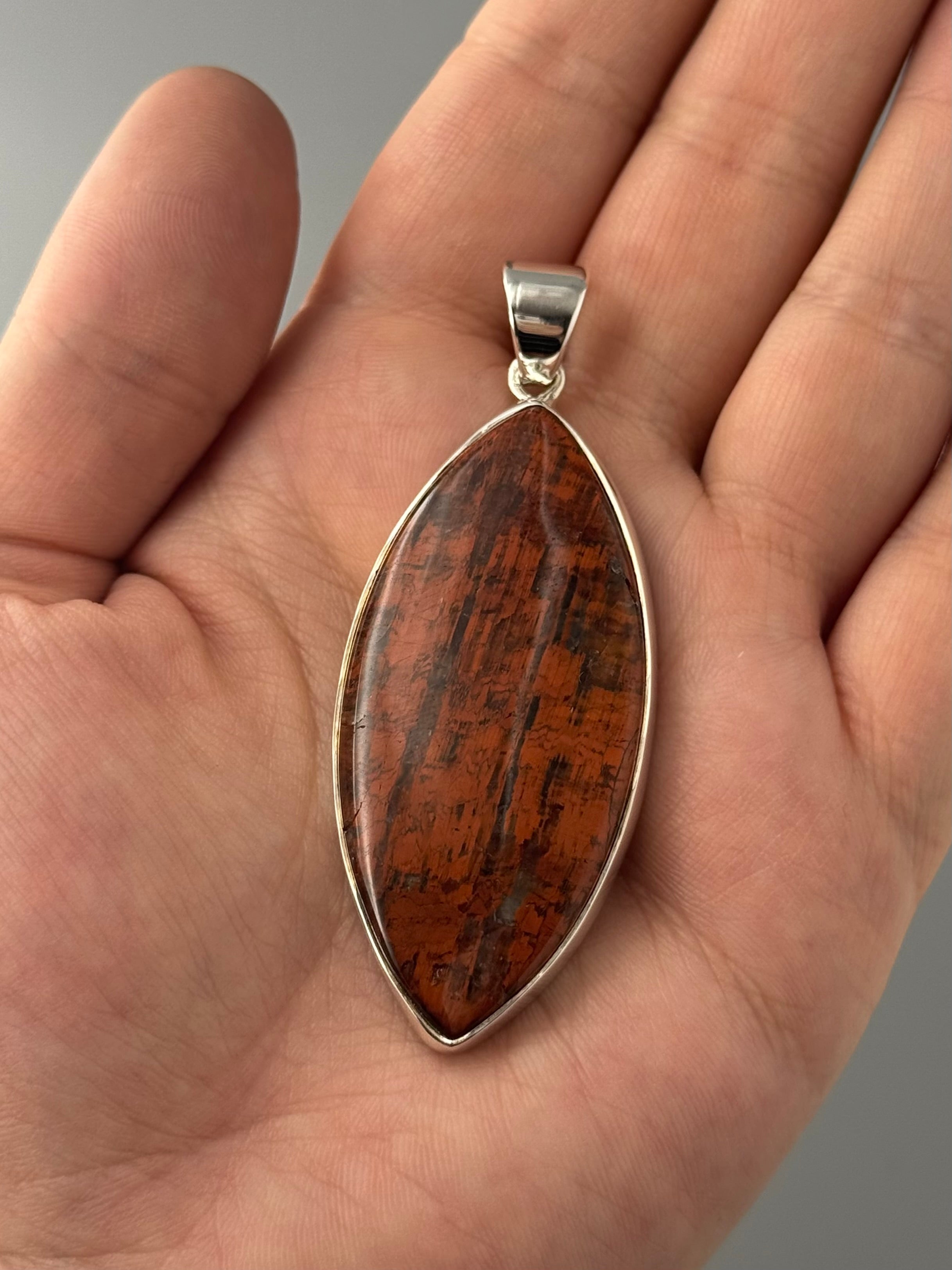•RED PIETERSITE - MARQUISE• sterling silver pendant