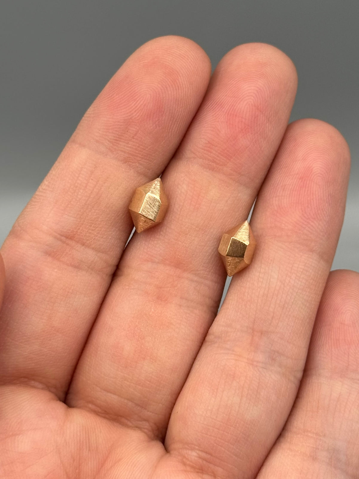 •HERKIMER• bronze cast stud earrings