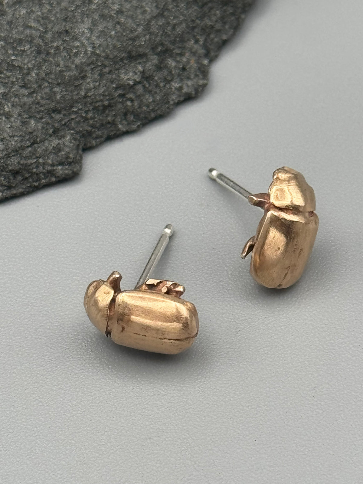 •LIL' JUNEBUGS• bronze cast stud earrings