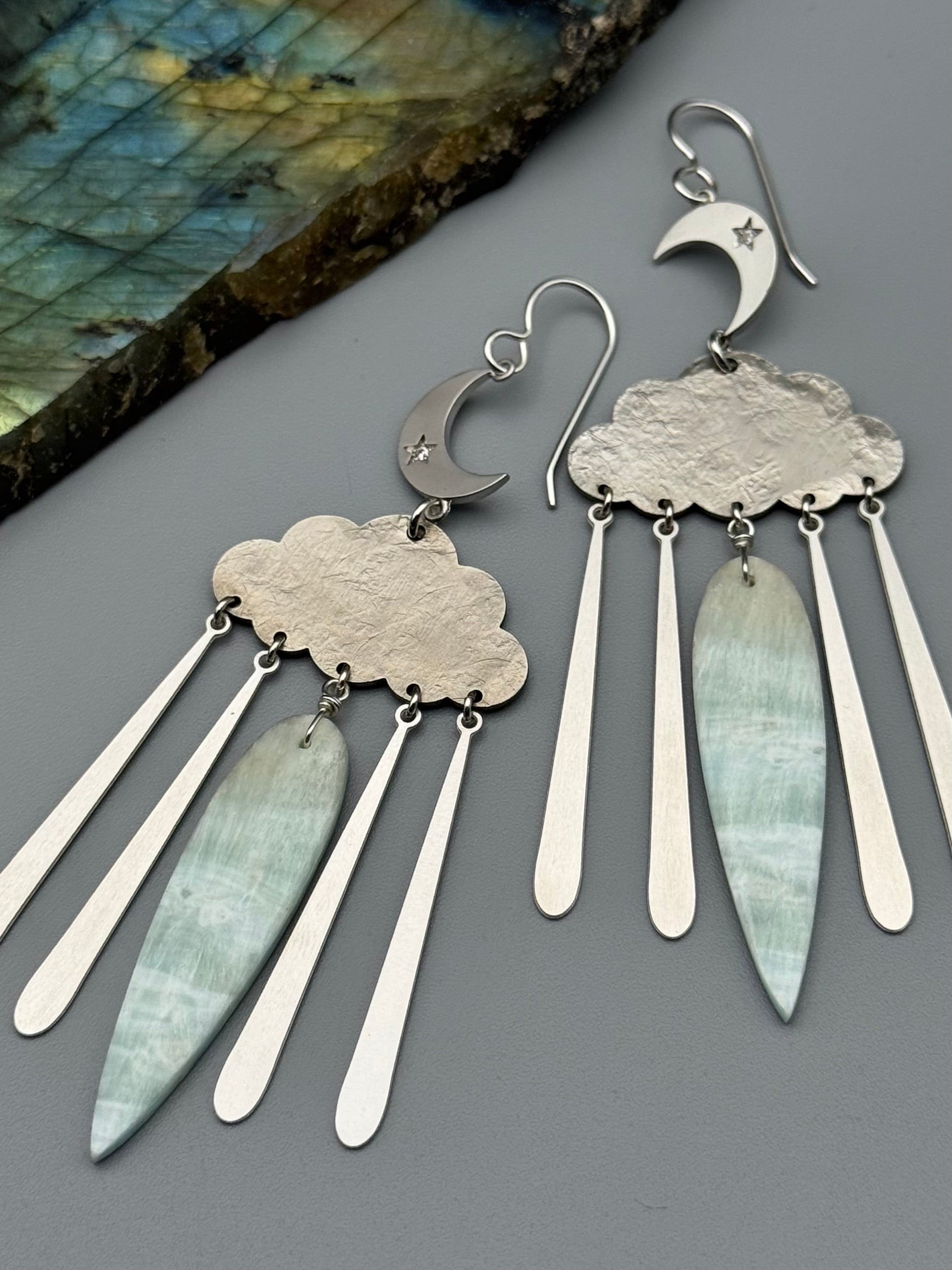 •LUNAR STORM• amazonite + silver earrings