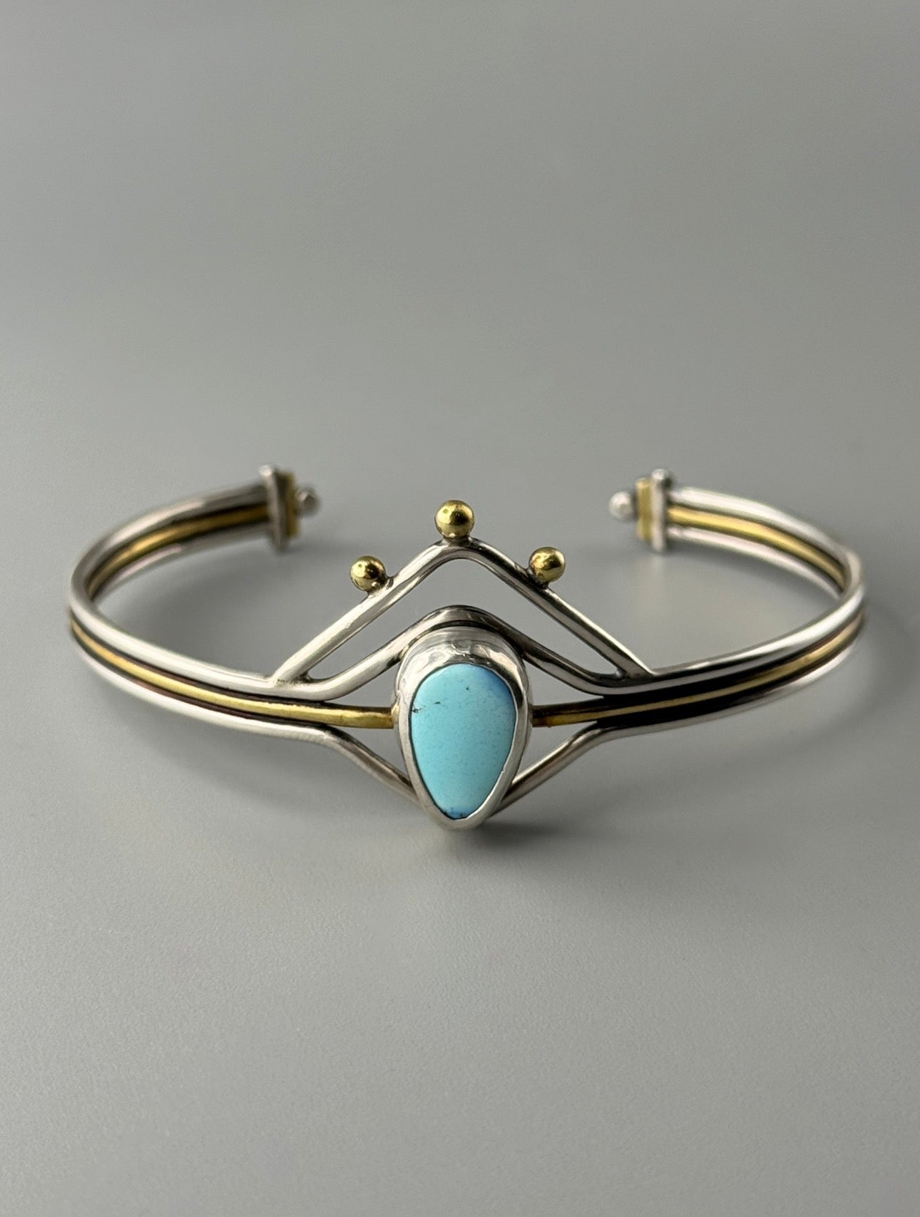 •GOLDEN HILL TURQUOISE• mixed metal cuff bracelet