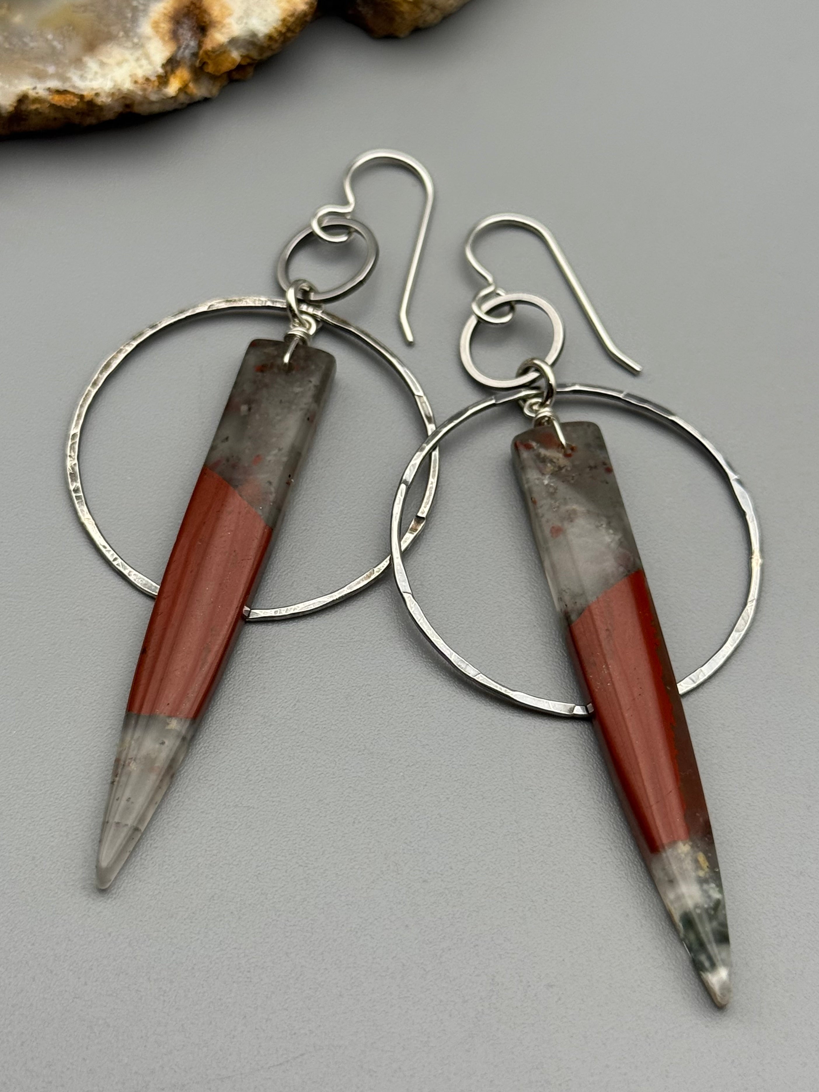 •EQUA-ORBIT• bloodstone + silver earrings