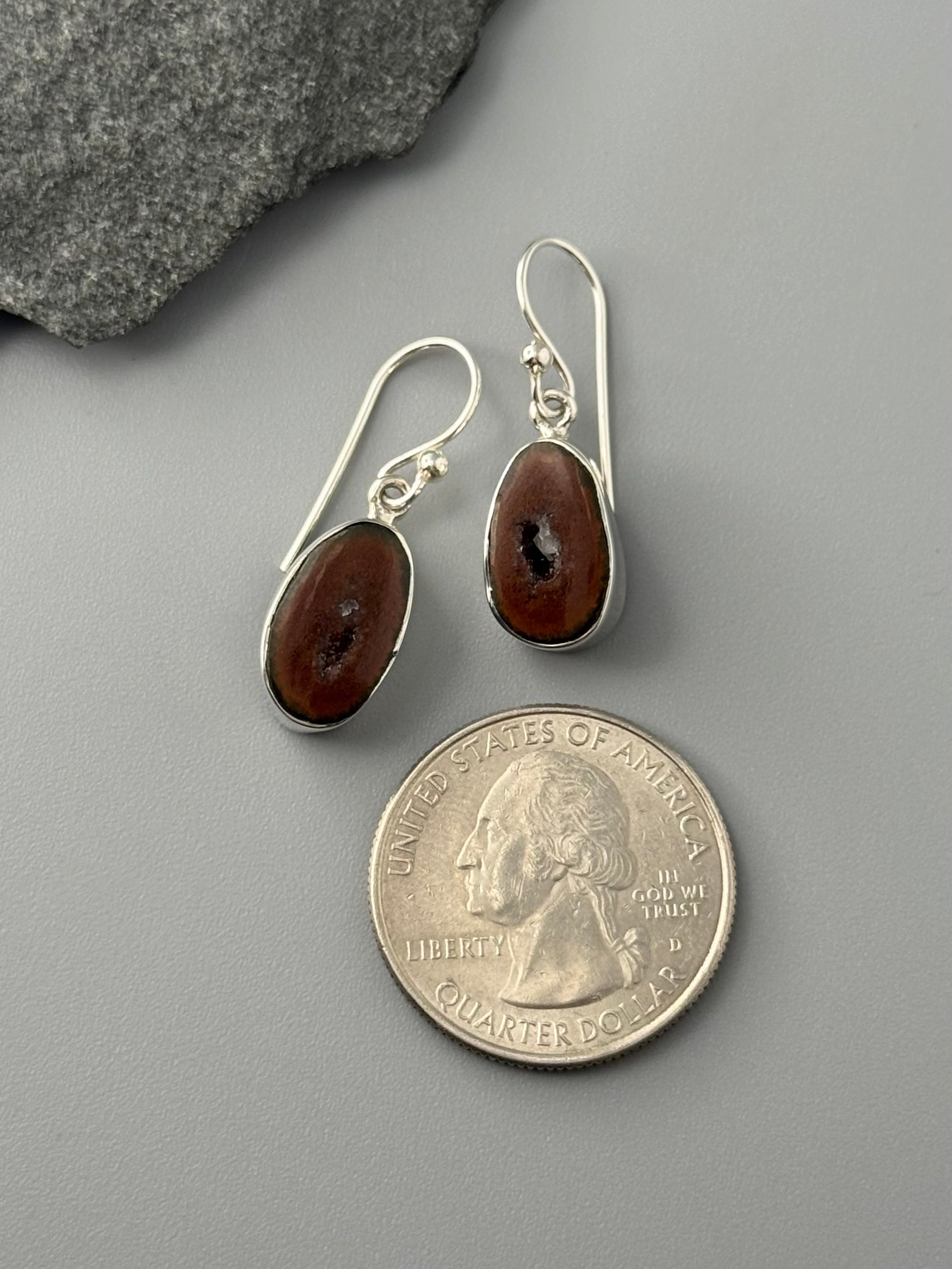 •COCONUT DRUZY• silver dangle earrings