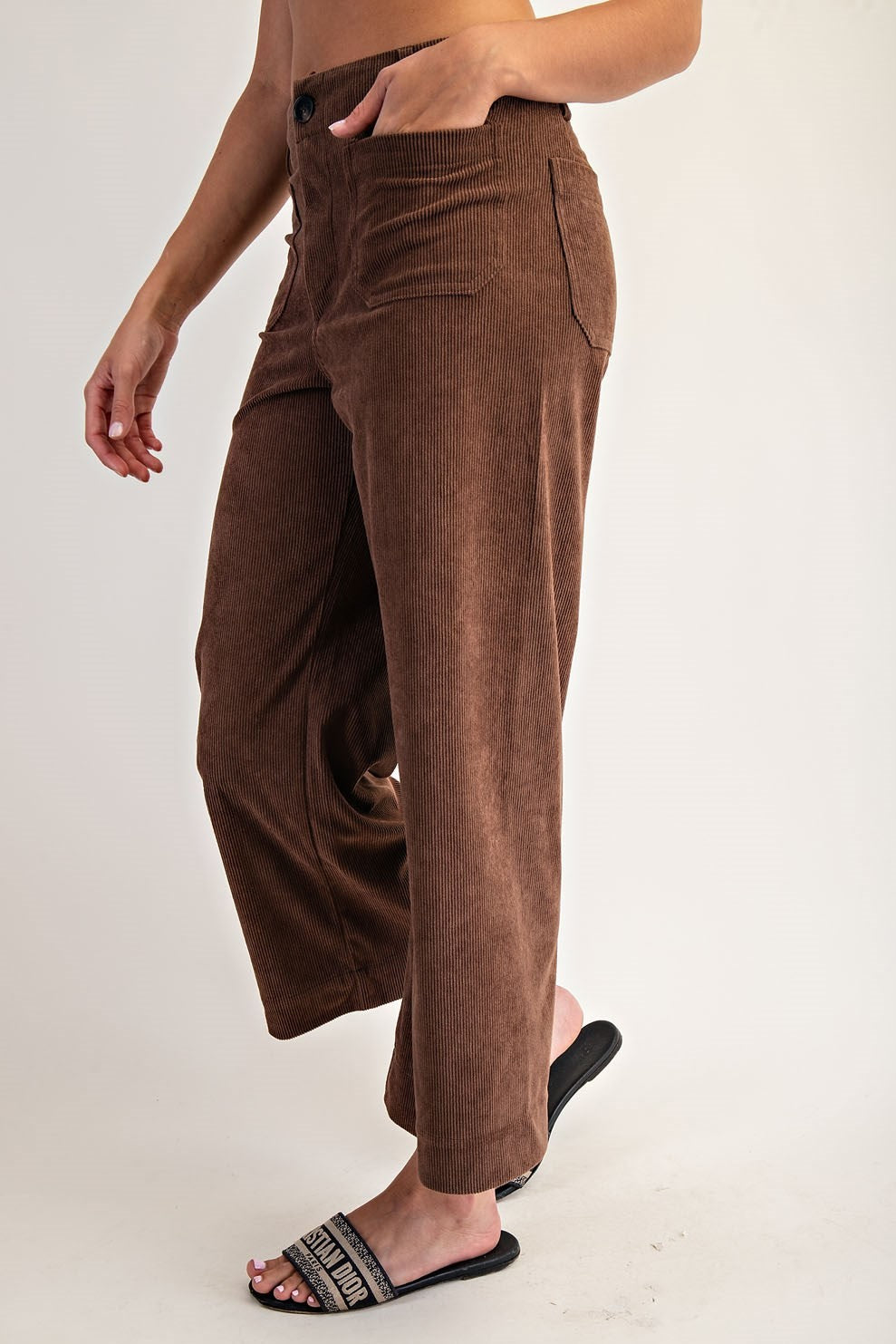 •CORDELIA - CORDUROY• cropped straight leg pants