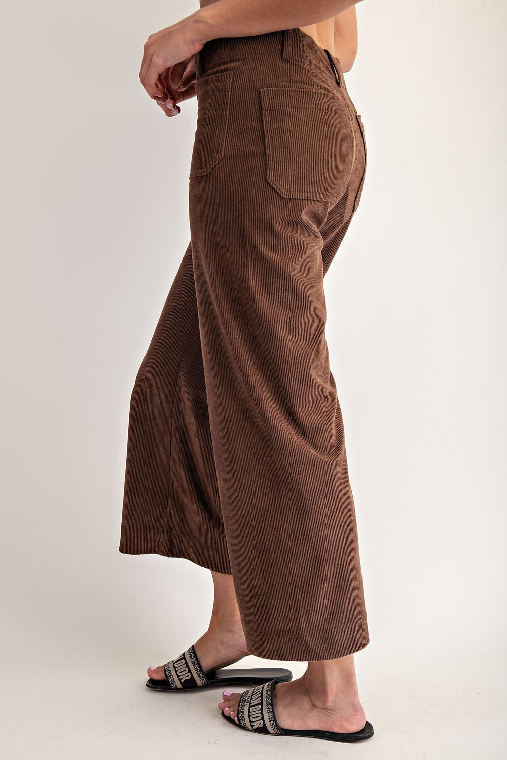 •CORDELIA - CORDUROY• cropped straight leg pants