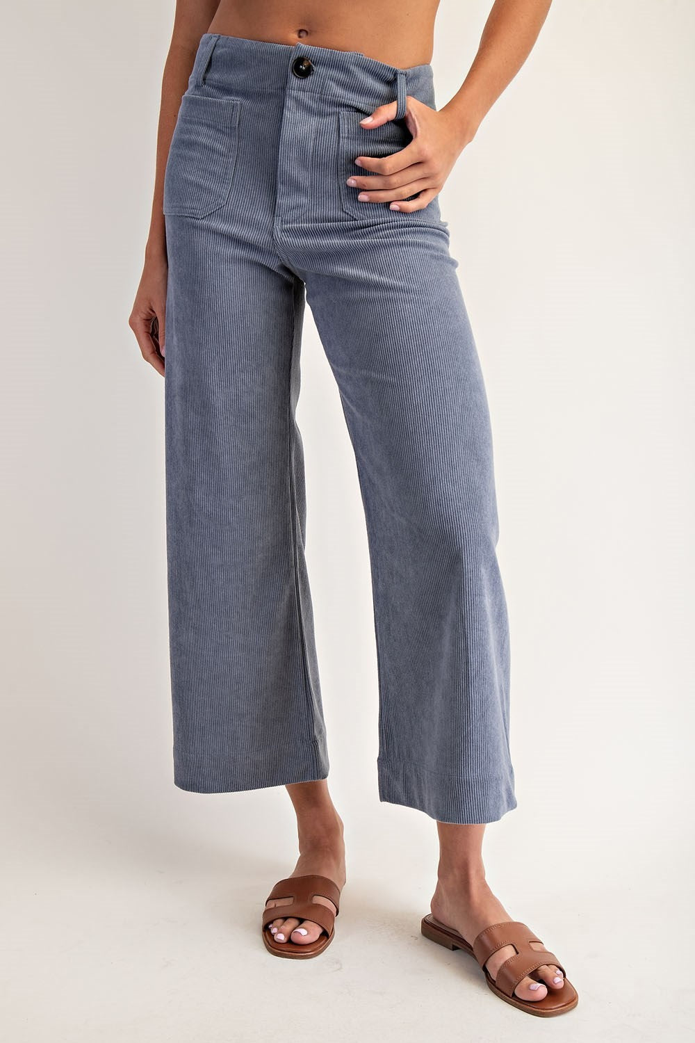 •CORDELIA - CORDUROY• cropped straight leg pants