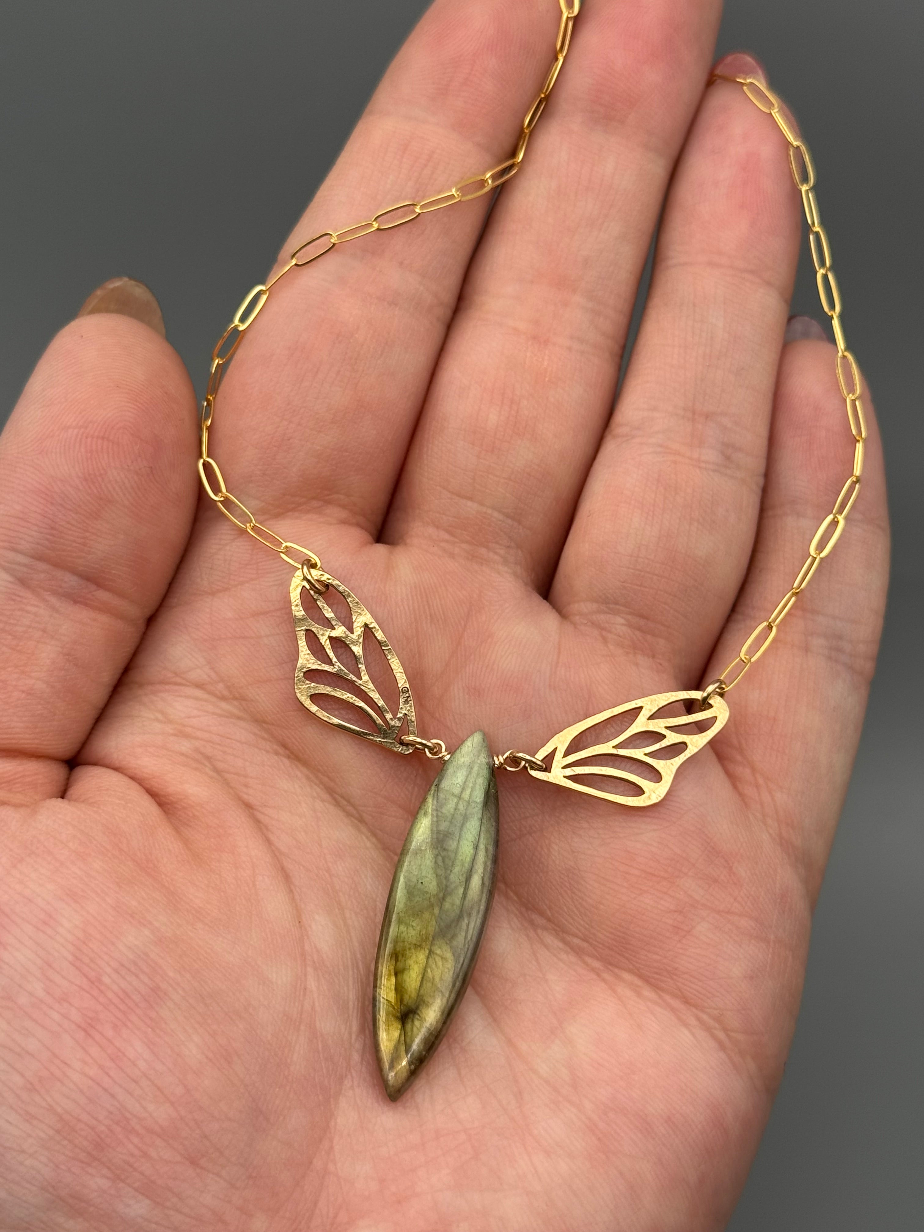 •METAMORPH• golden labradorite + gold necklace (16"-18" long)