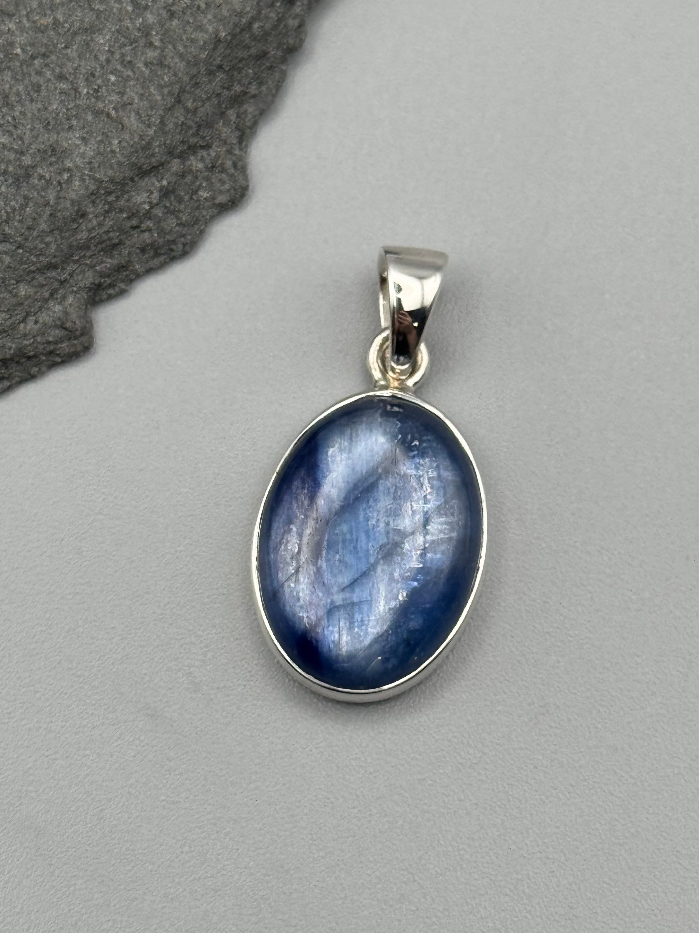 •KYANITE - LIL' OVAL• sterling silver pendant