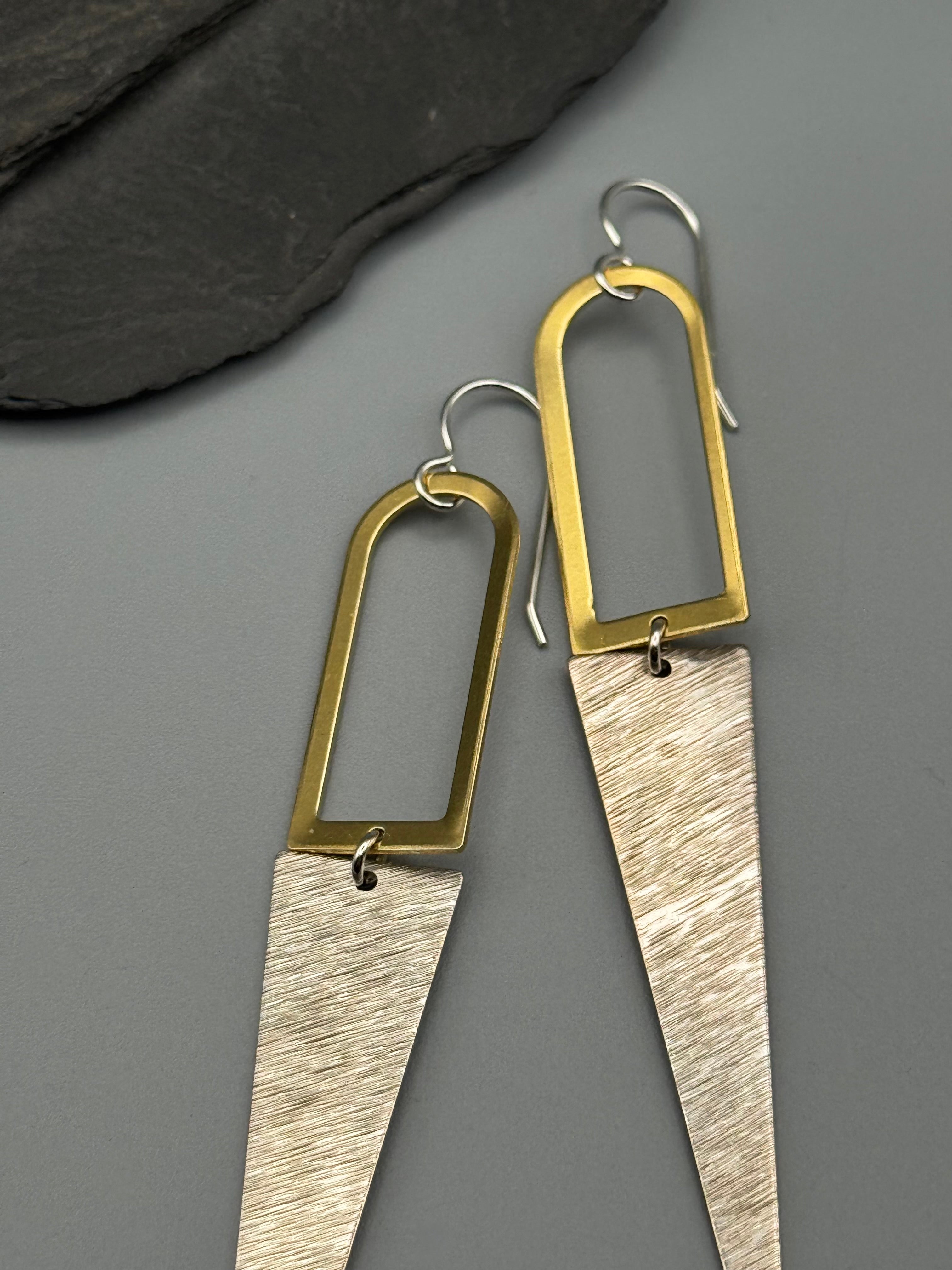•PORTAL DAGGERS• mixed metal dangle earrings