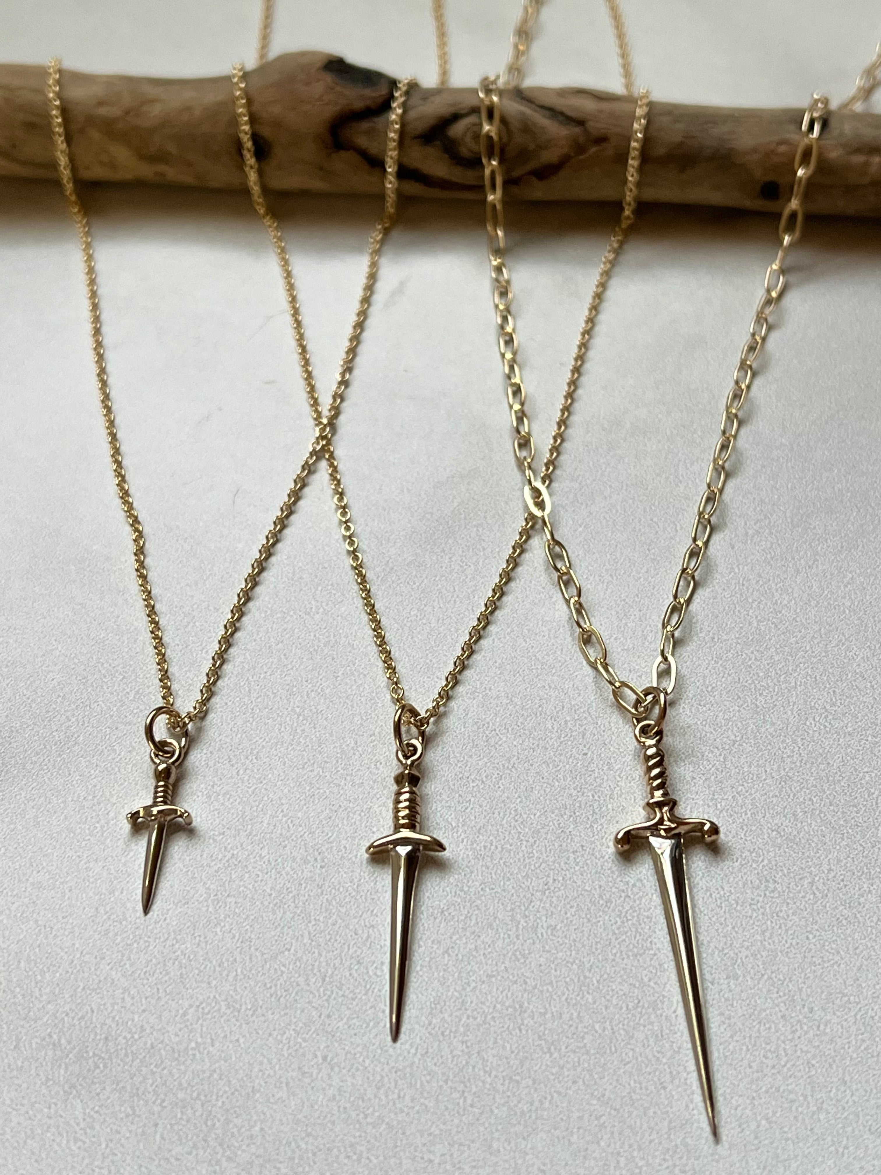 •LITTLE DAGGER• mixed metal necklace