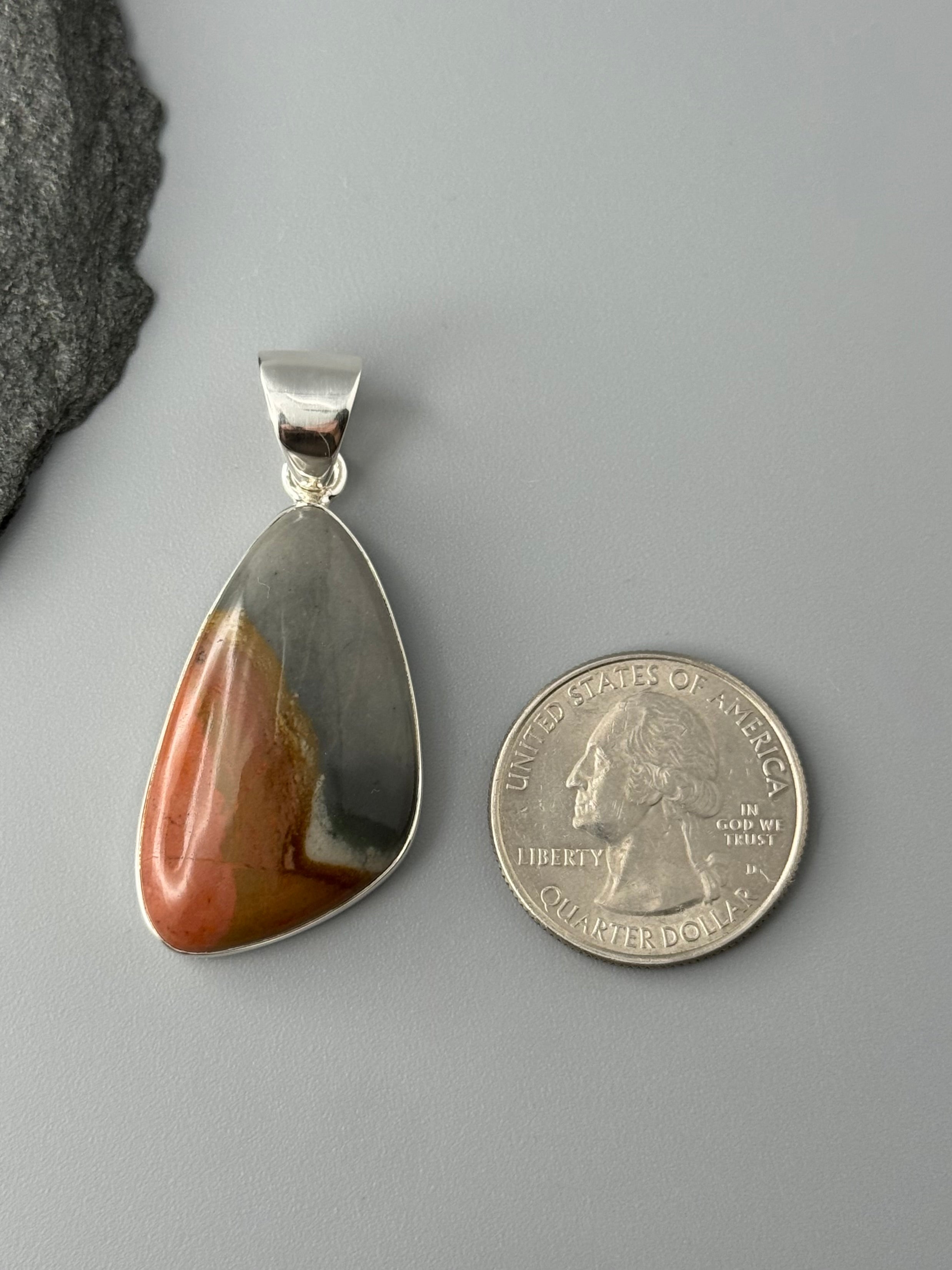 •POLYCHROME JASPER - FREEFORM• sterling silver pendant