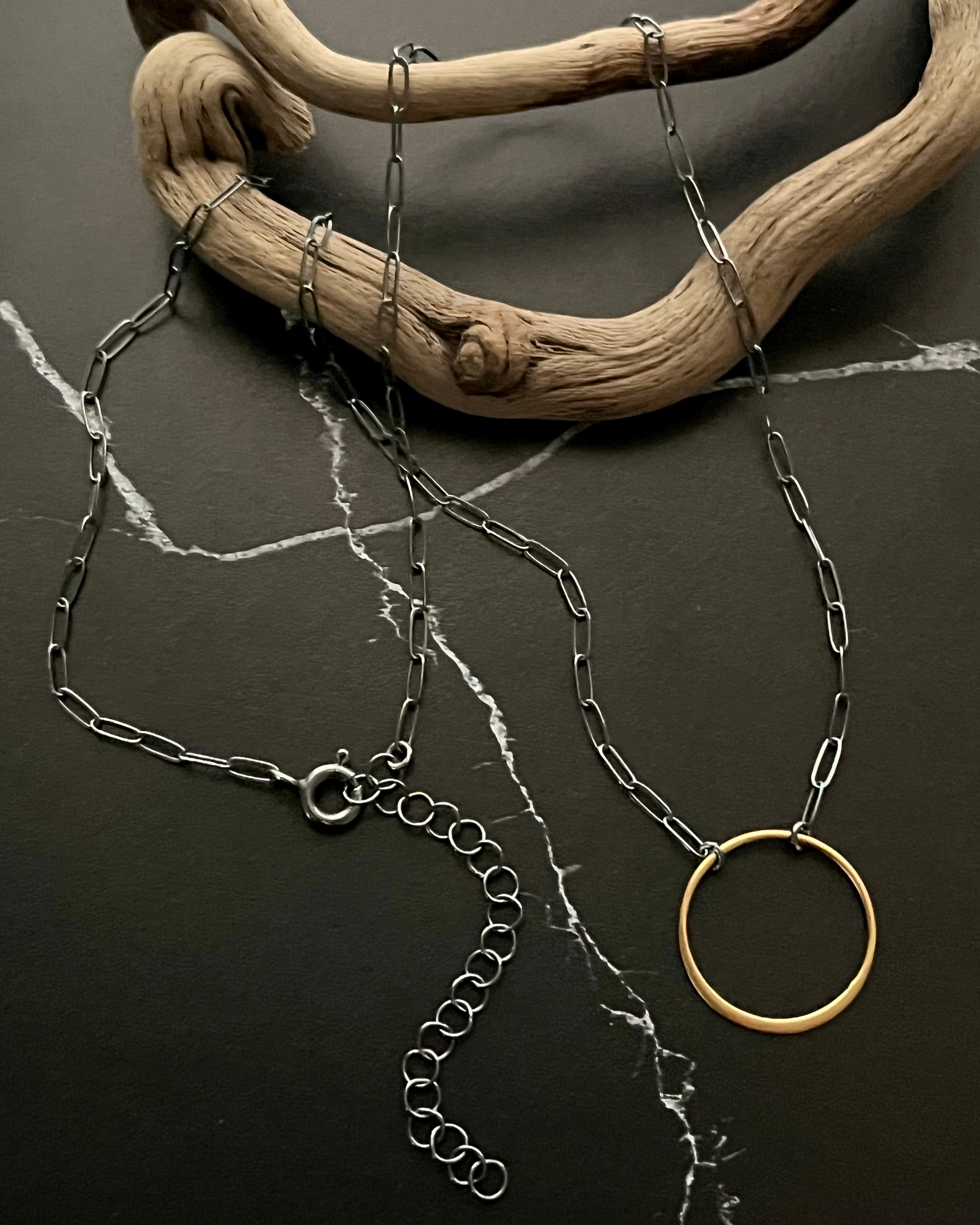 •BIG ECLIPSE• mixed metal necklace