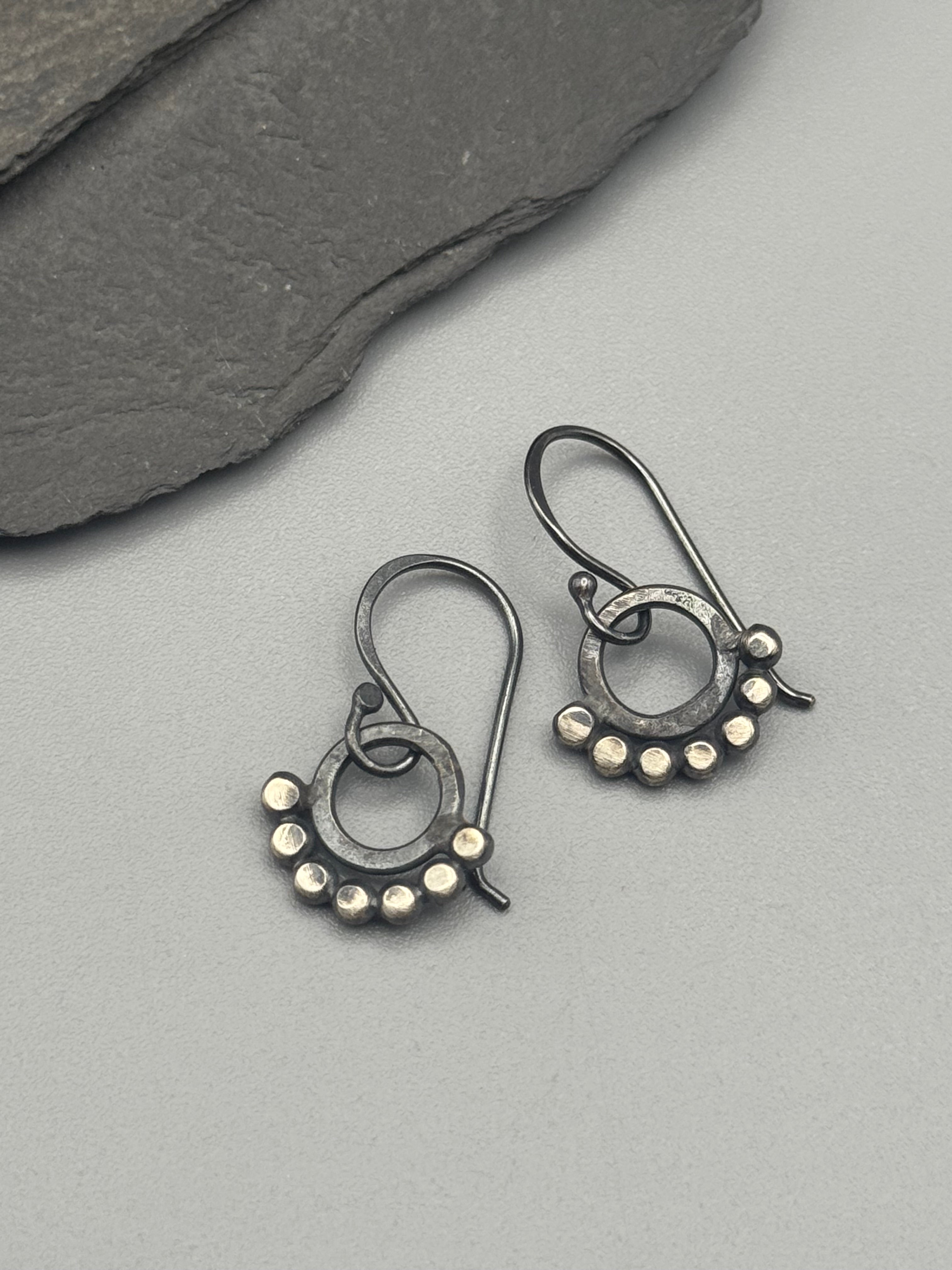 •DOTTED TALISMAN• silver dangle earrings