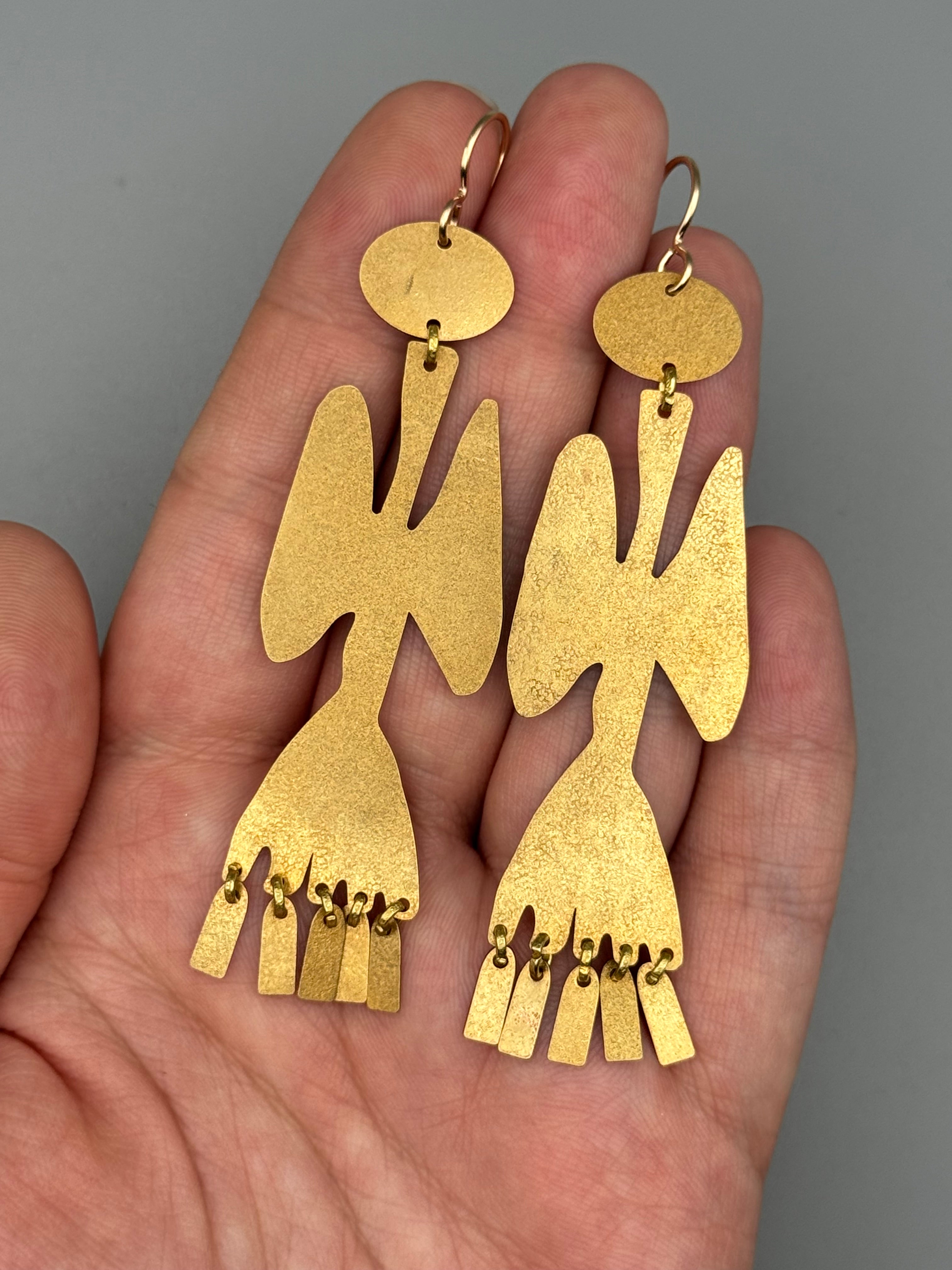 •PRAYER PLANT• gold dangle earrings