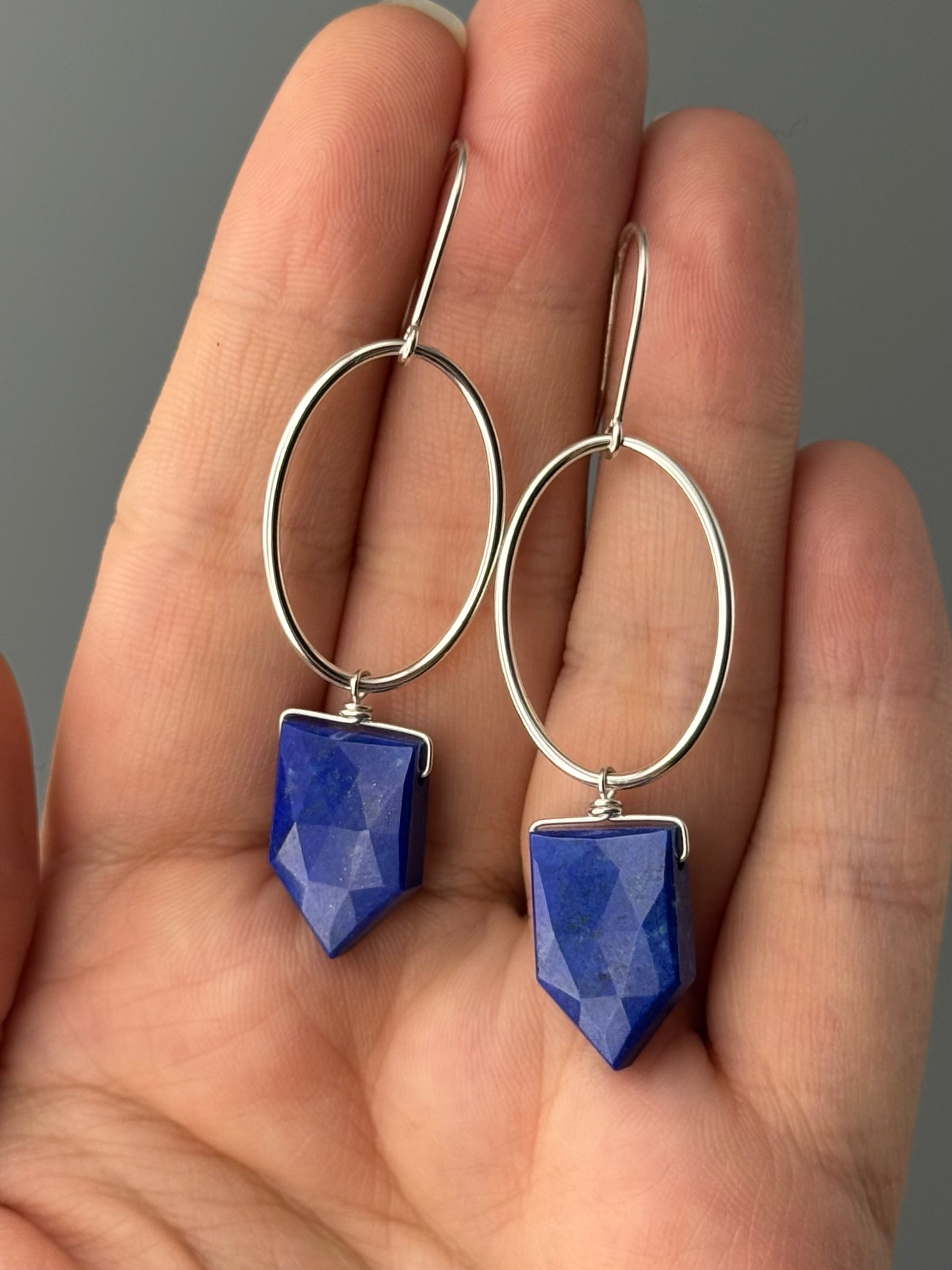 •IO• lapis lazuli + silver earrings