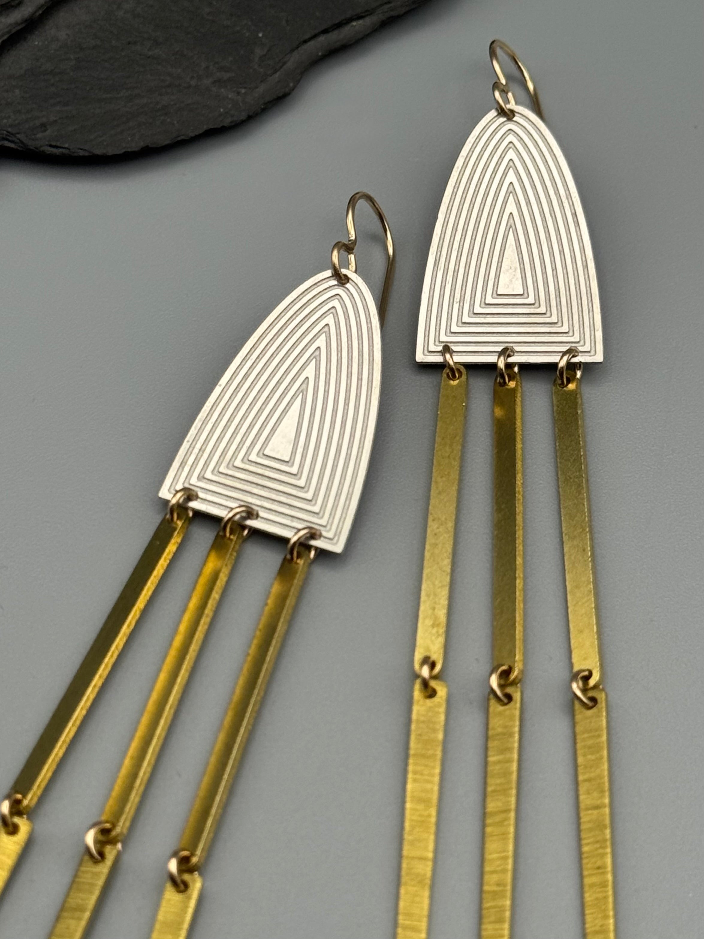 •PORTAL FALLS• mixed metal dangle earrings