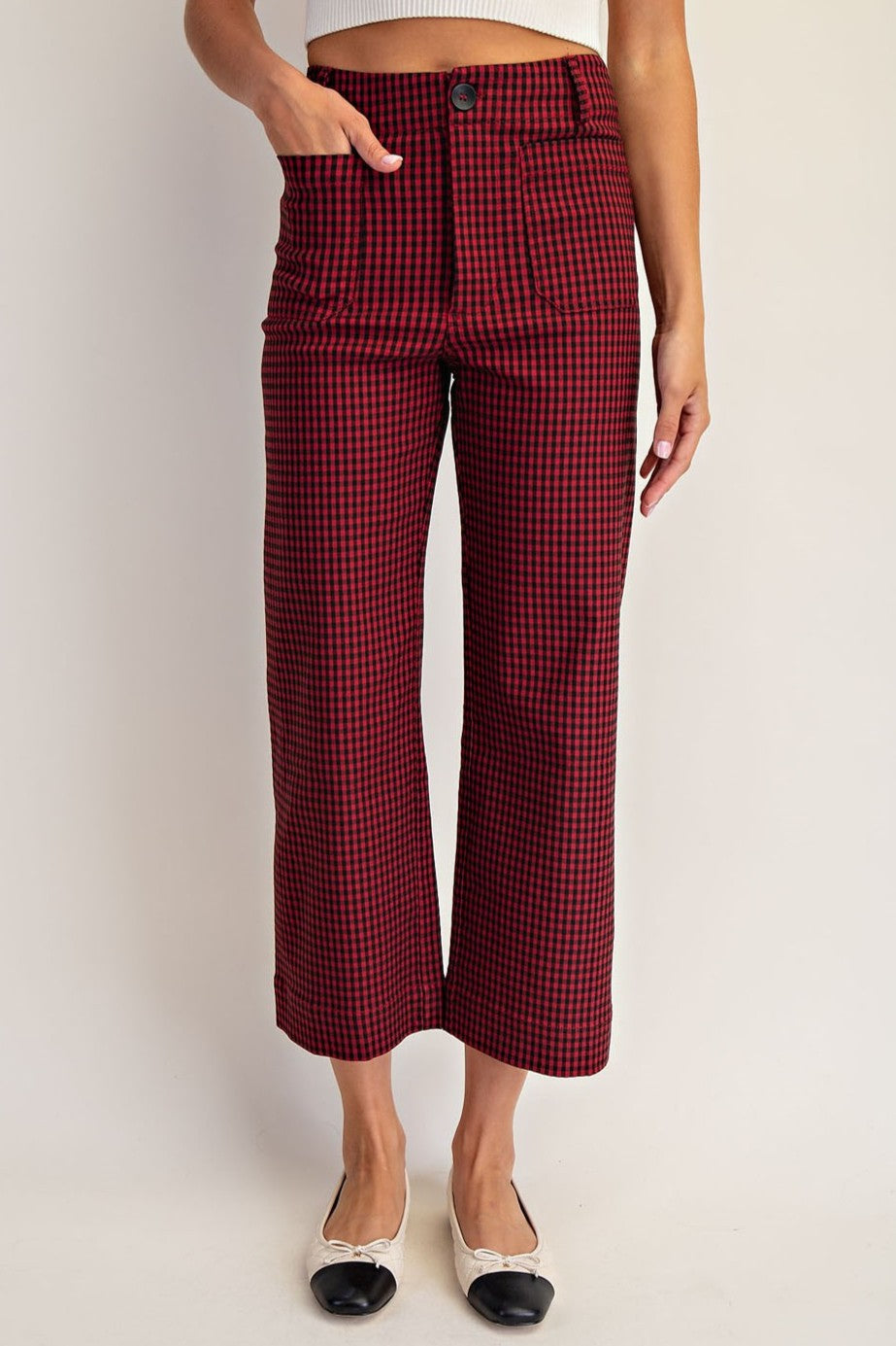 •HEIDI• gingham straight leg pants