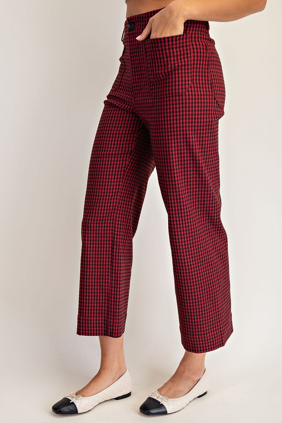 •HEIDI• gingham straight leg pants
