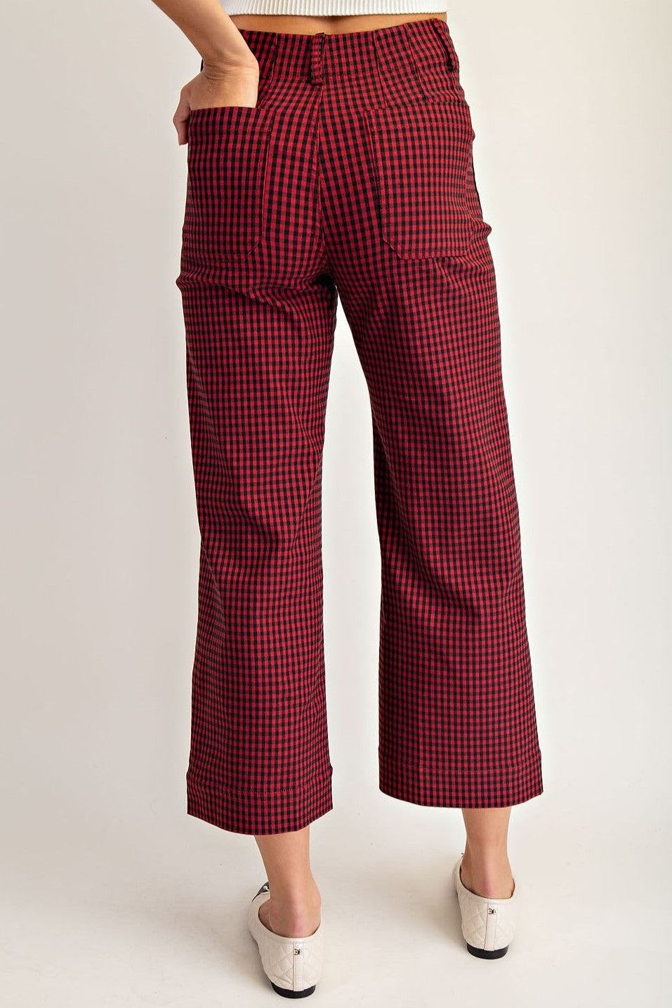 •HEIDI• gingham straight leg pants