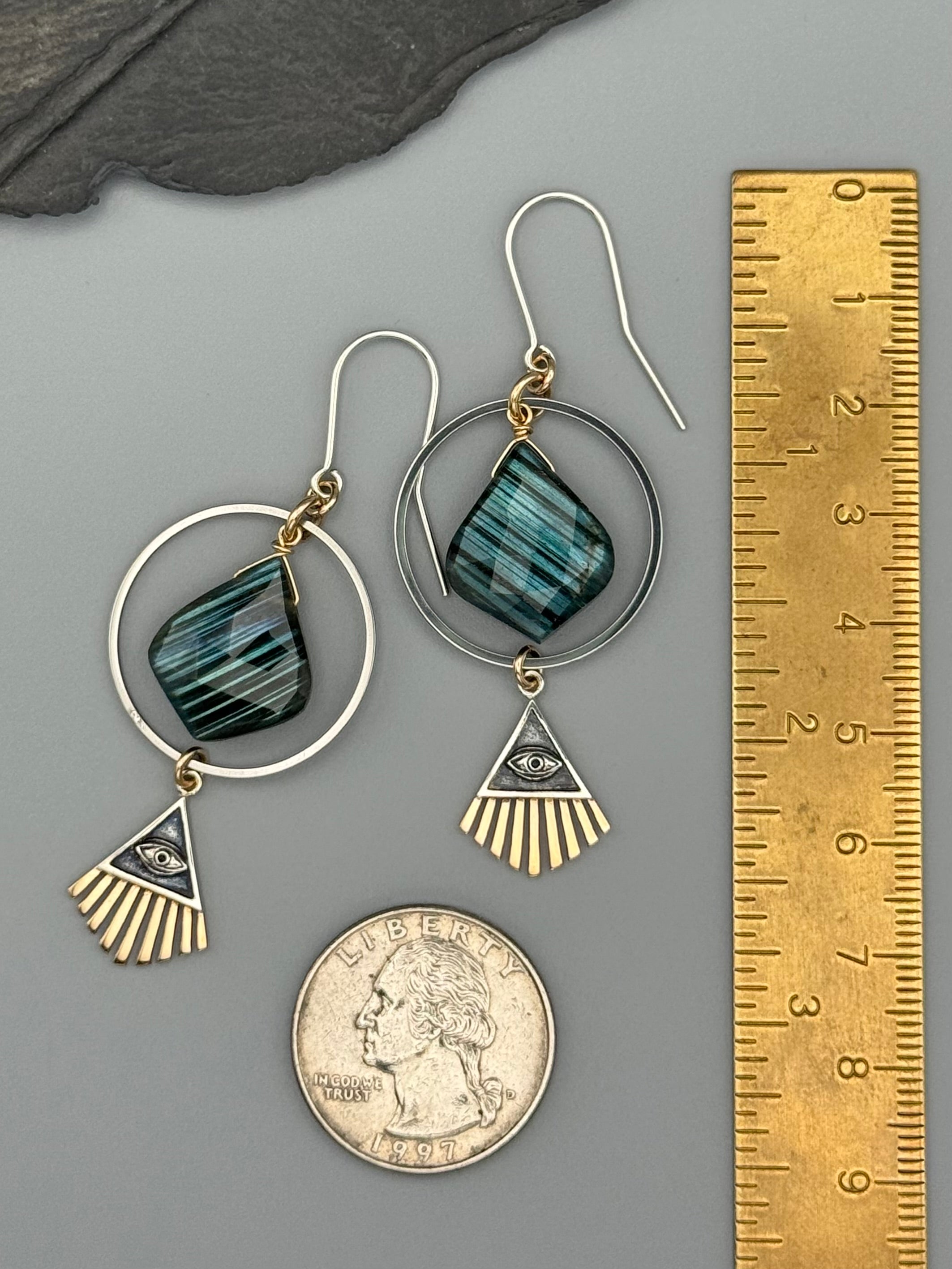 •DIVINE PROVIDENCE• labradorite + mixed metal earrings