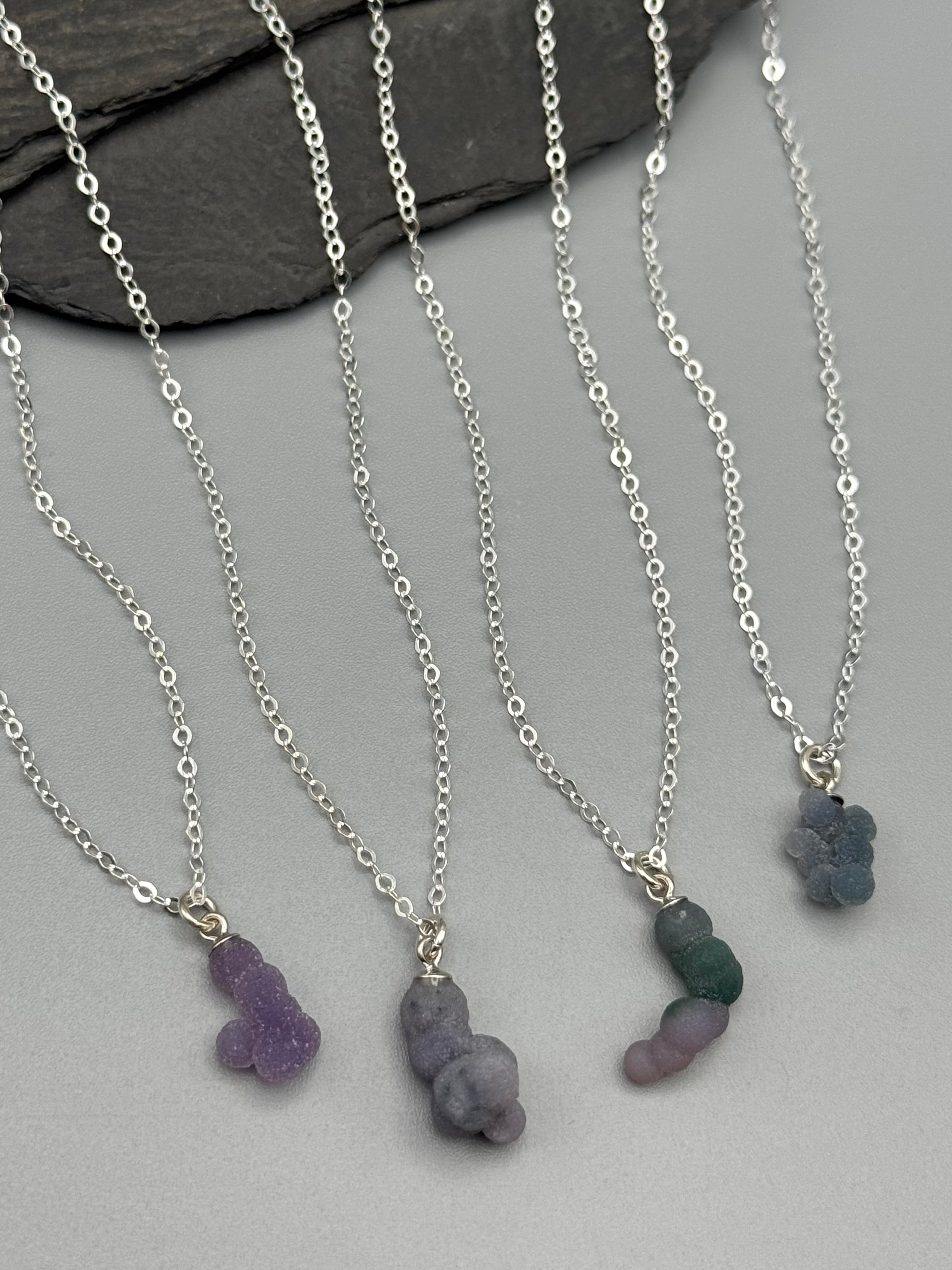 •STRAY• botryoidal chalcedony lil' blob + silver necklace (various lengths)