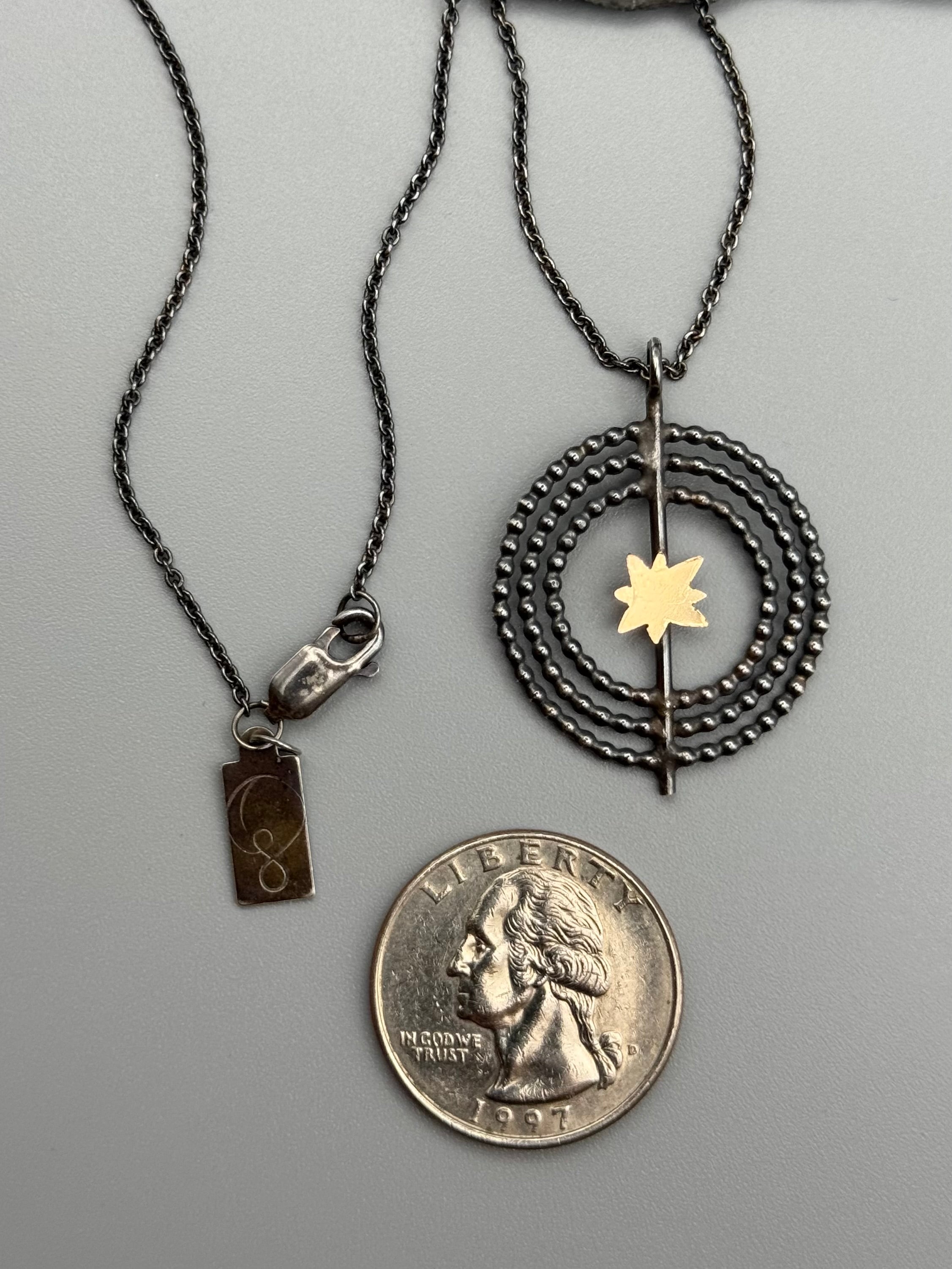 •INNER COMPASS - SMALL• mixed metal necklace (19" long)