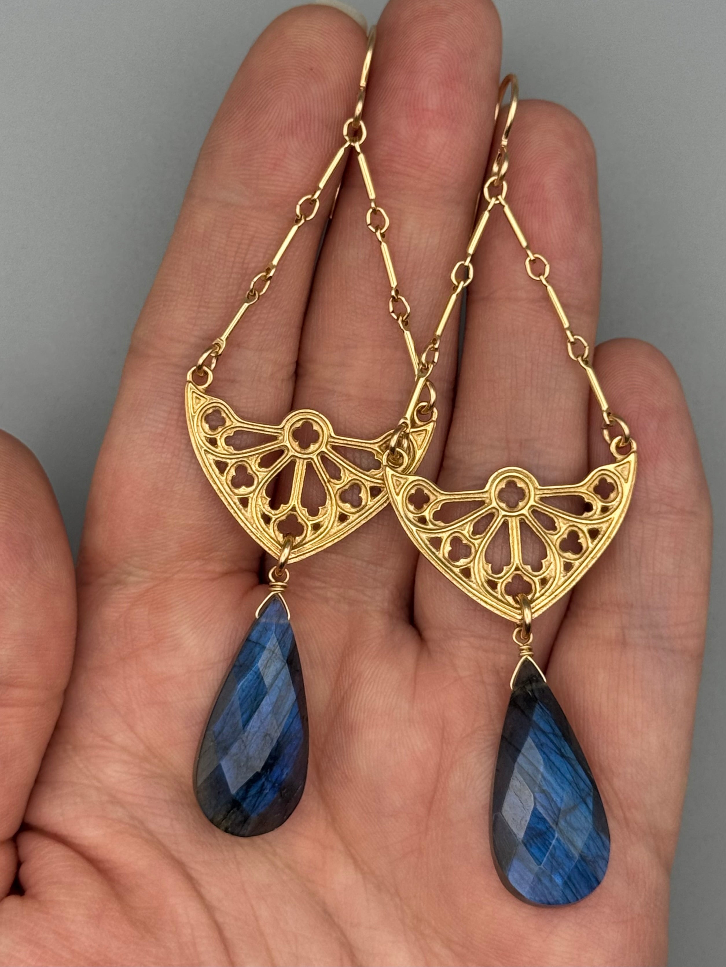 •SAGRADA• labradorite + gold earrings