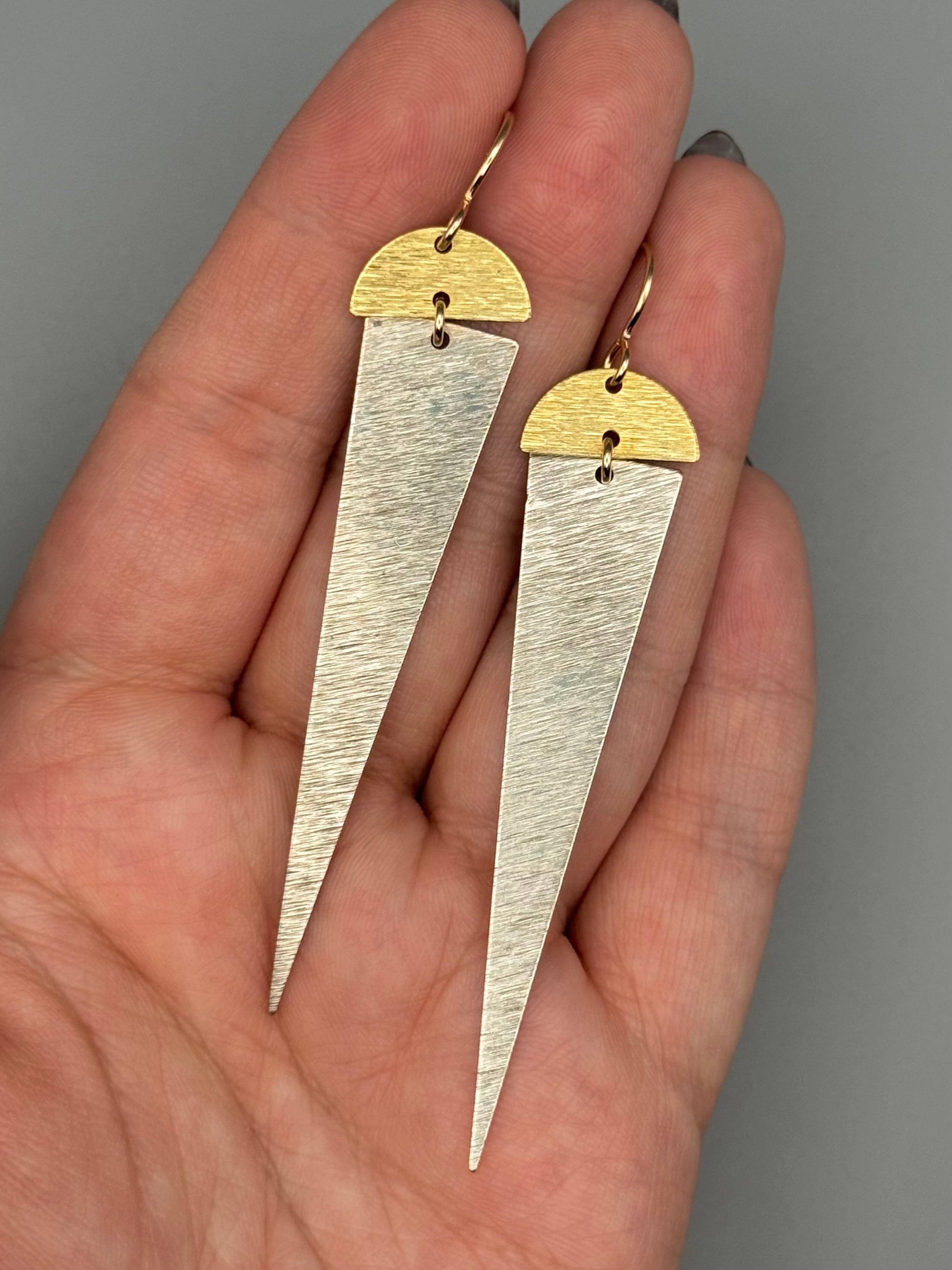 •MOON DAGGERS• mixed metal dangle earrings
