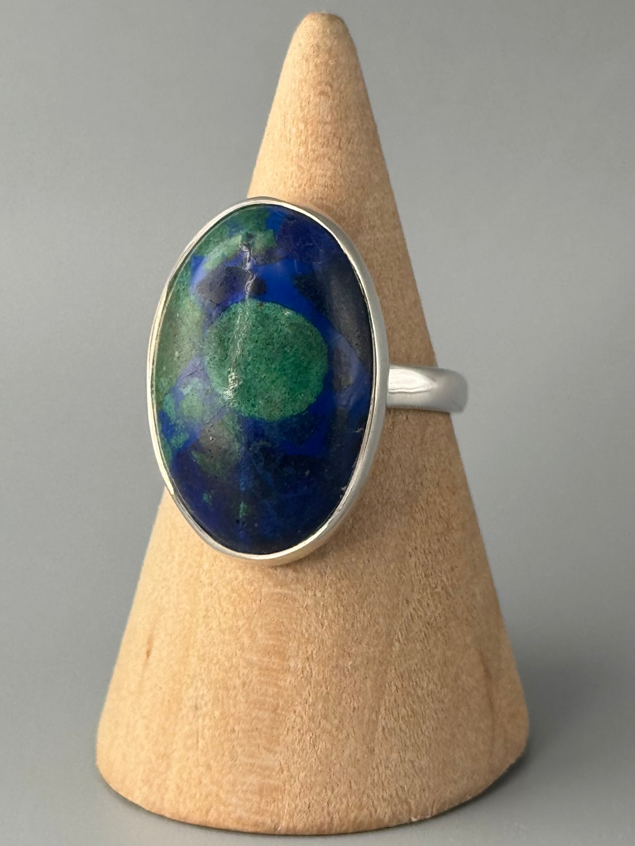 •AZURITE MALACHITE - OVAL• sterling silver ring (size 8.25)